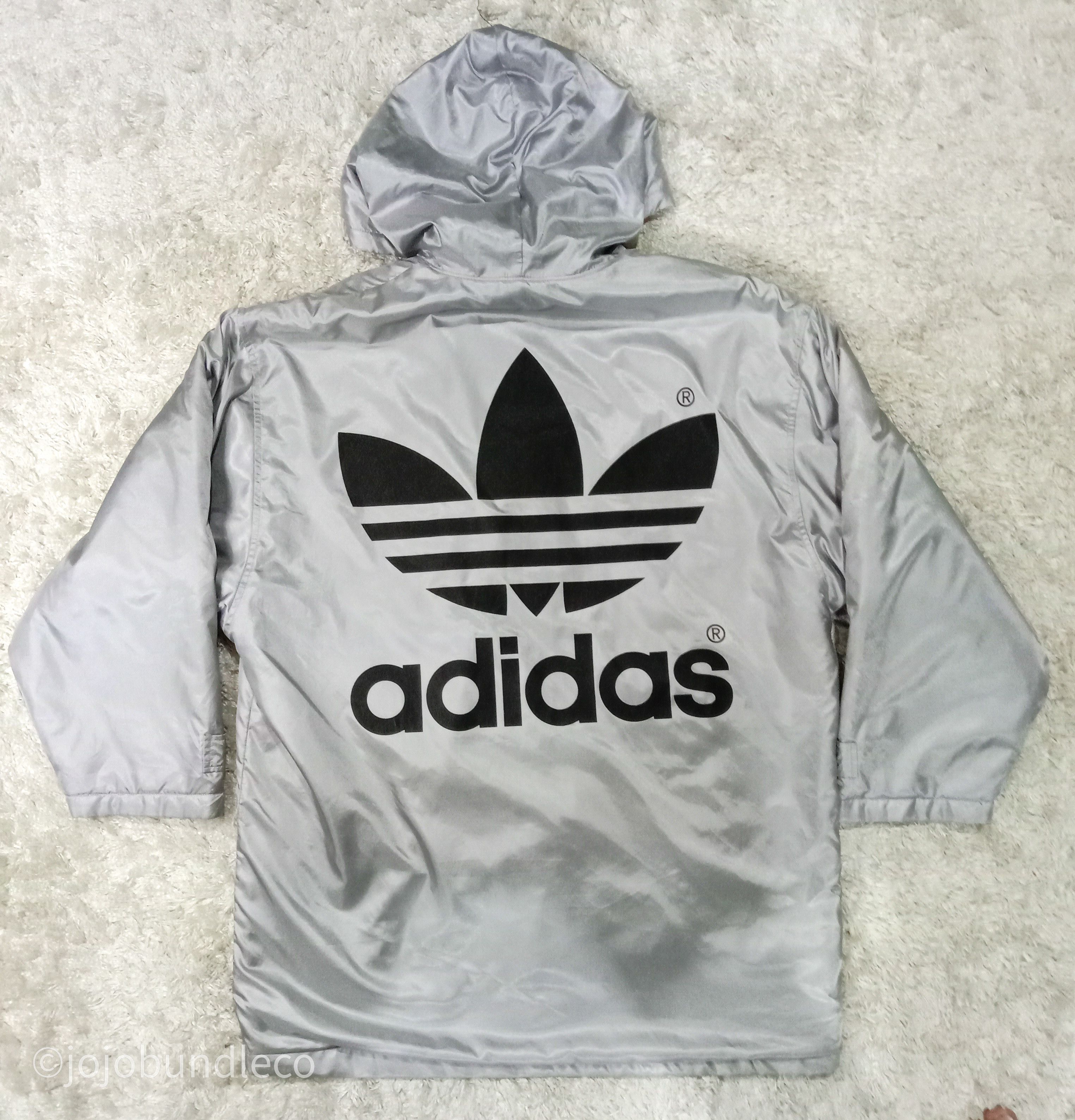 Reflective Vtg Oversize Big Logo Adidas hoodie Jacket