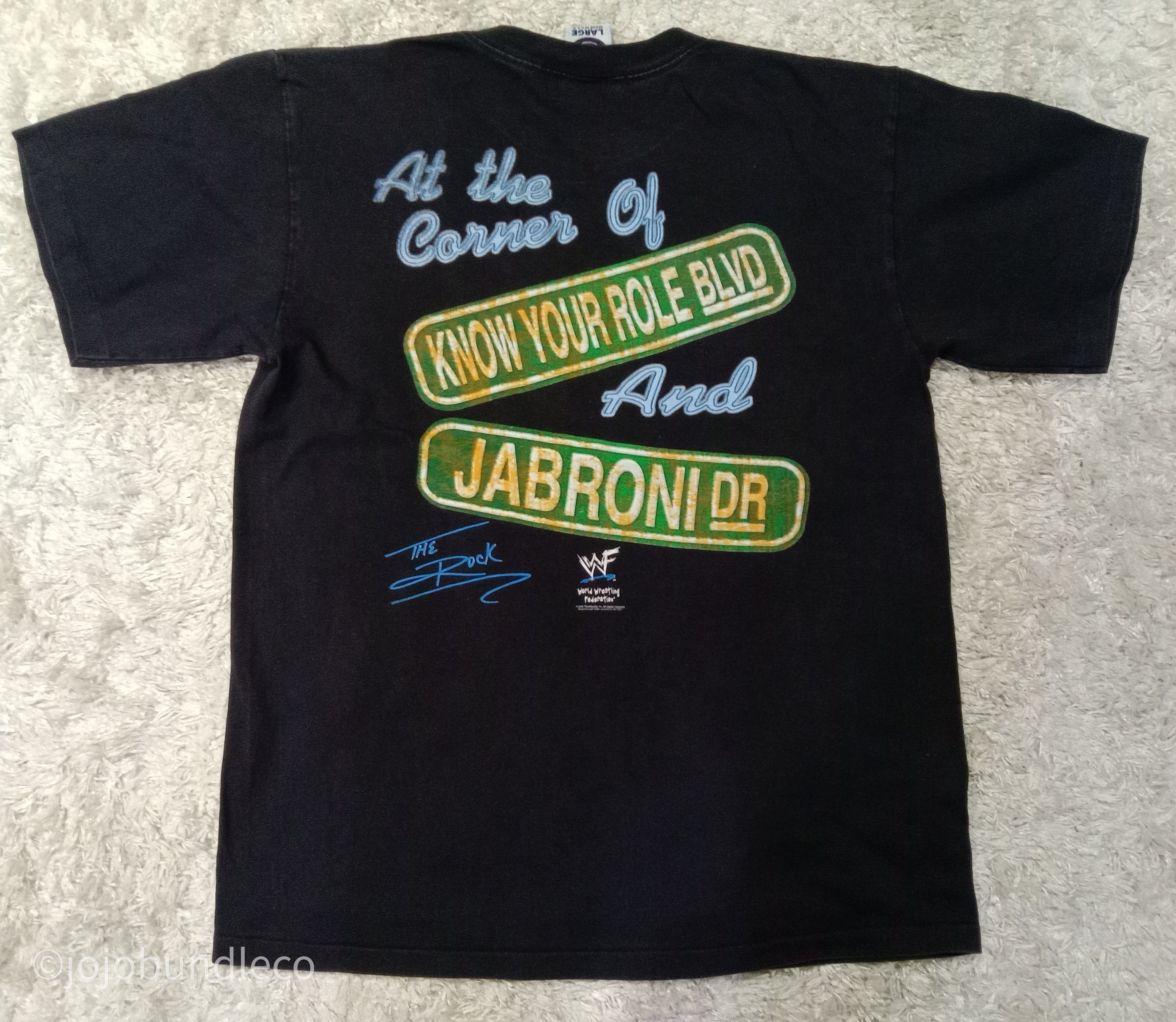 Vintage Vtg 1999 WWF The Rock shirt Size US L / EU 52-54 / 3 - 3 Thumbnail
