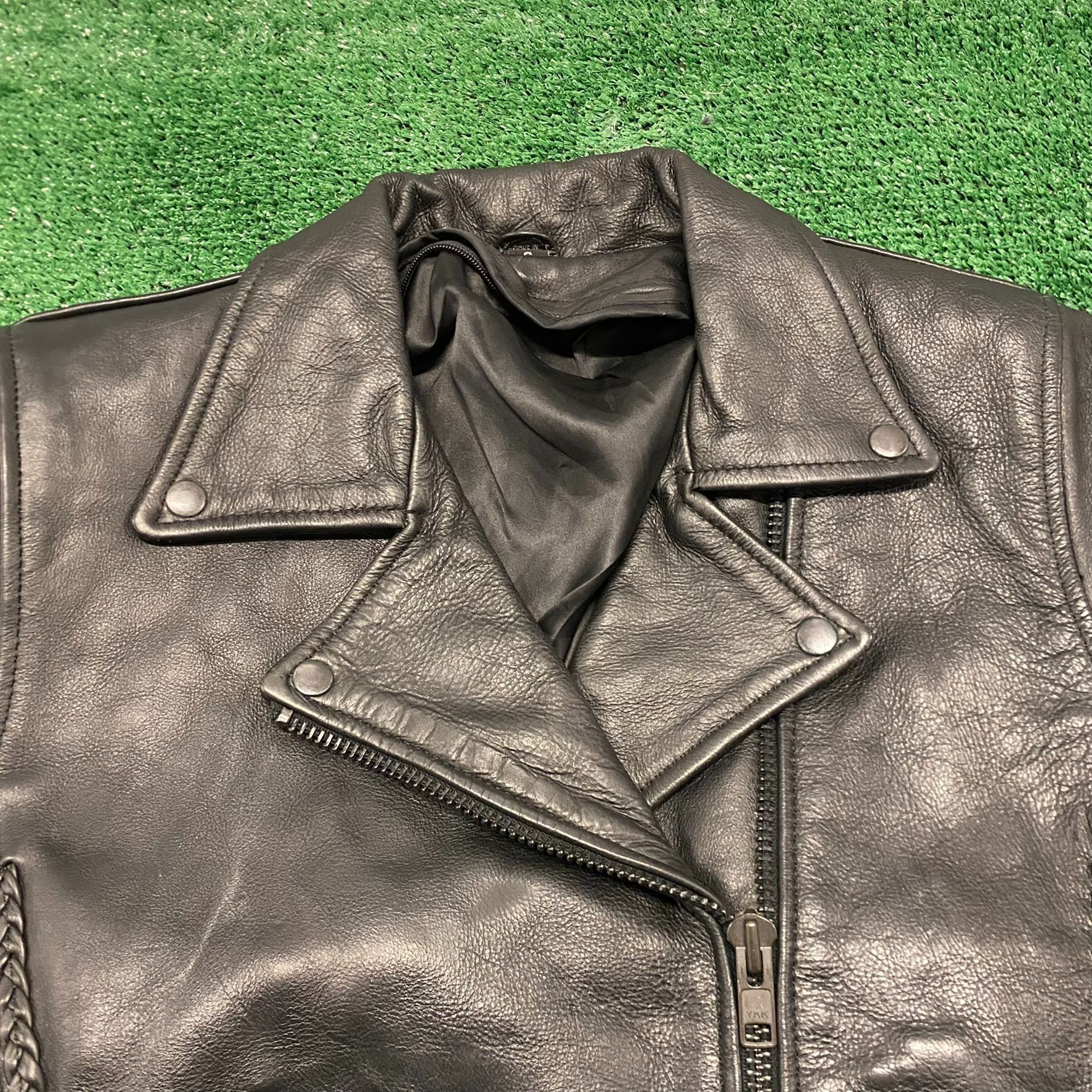 Leather Biker Style Vintage Leather Motorcycle Moto Jacket Size US M / EU 48-50 / 2 - 2 Thumbnail