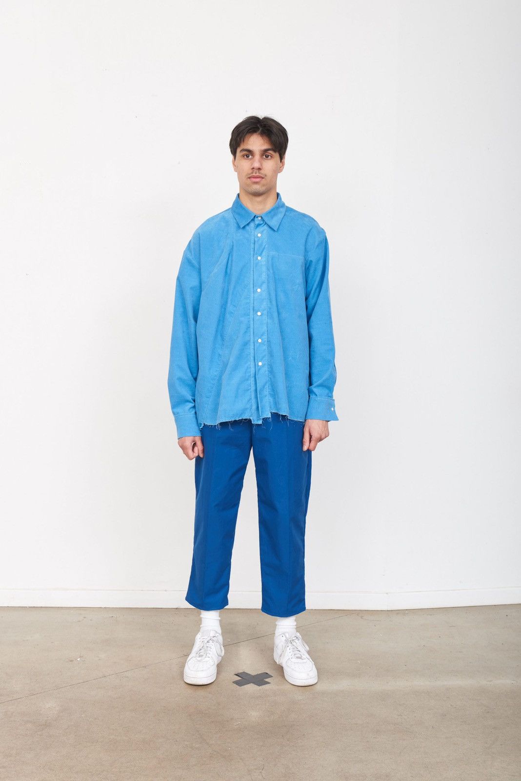 Camiel Fortgens 10.03.03 (RESEARCH) Weird-shaped shirt blue corduroy - L |  Grailed