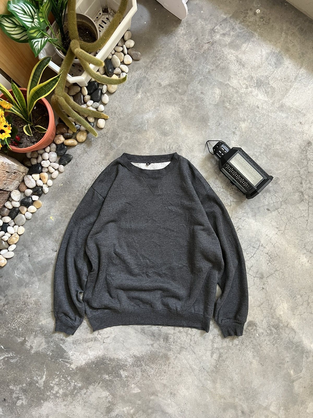 Vintage Vintage 🖤 Sand Grey Sweatshirt Size US M / EU 48-50 / 2 - 2 Thumbnail