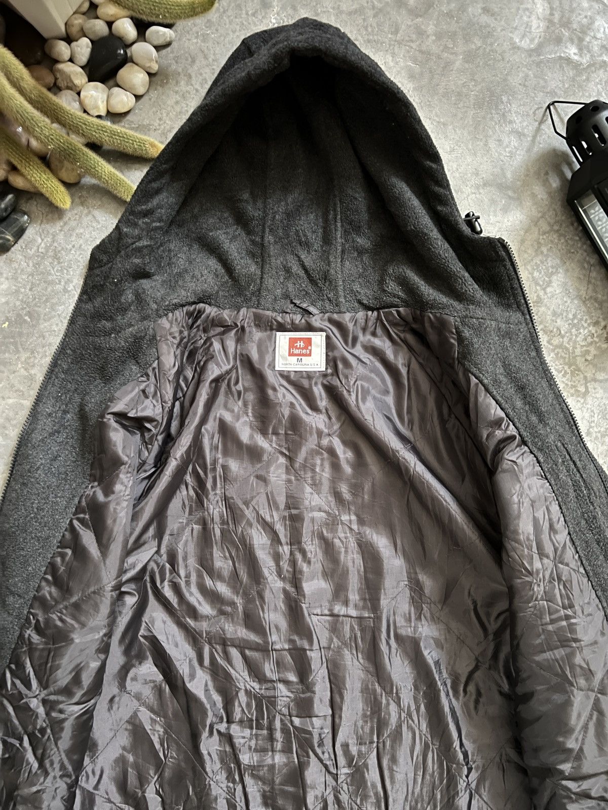 Hanes × Vintage VTG 🔥 HANES Deep Pile Fleece Quilted Jacket With Hoodie Size US M / EU 48-50 / 2 - 10 Thumbnail