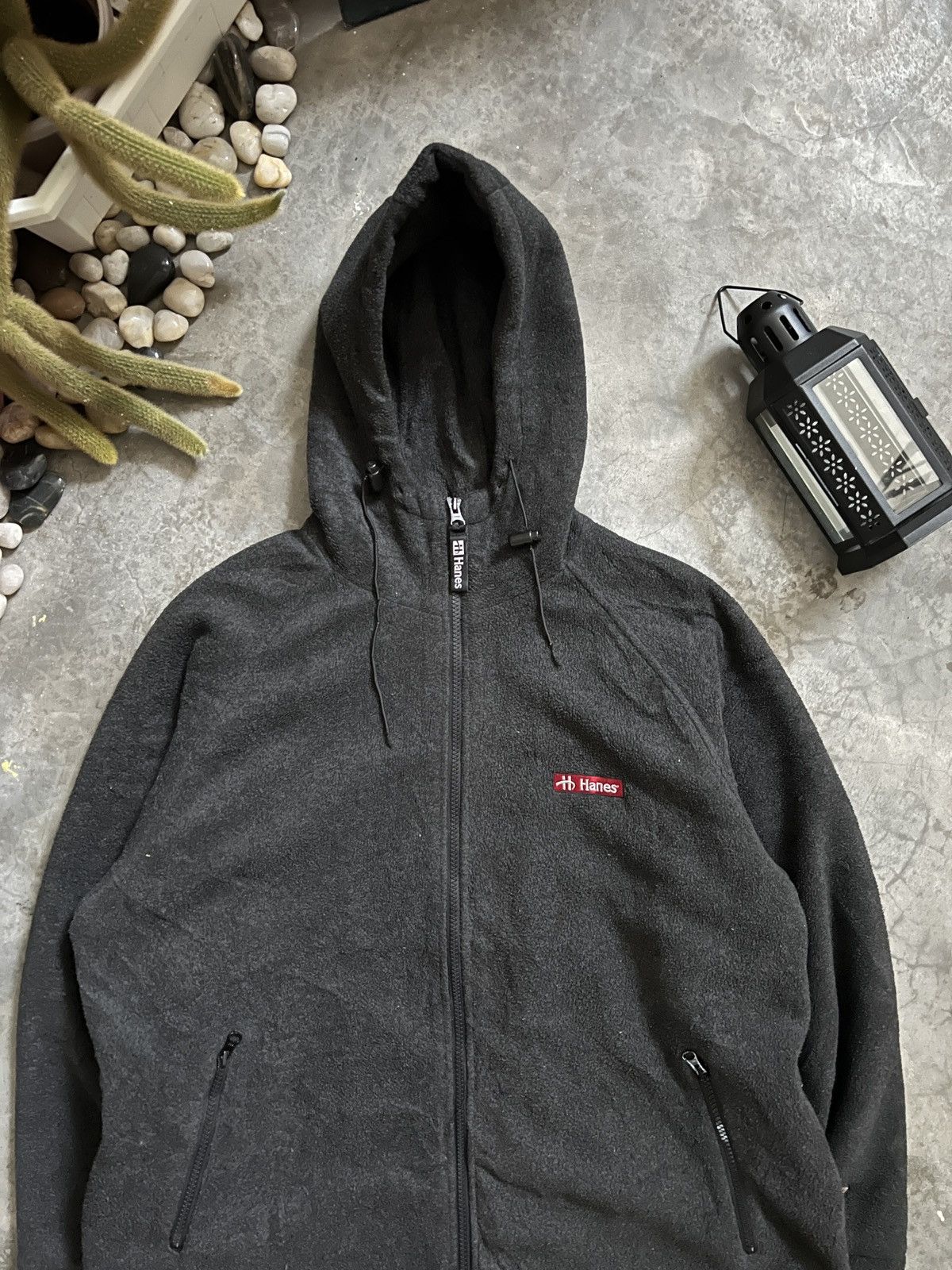 Hanes × Vintage VTG 🔥 HANES Deep Pile Fleece Quilted Jacket With Hoodie Size US M / EU 48-50 / 2 - 3 Thumbnail