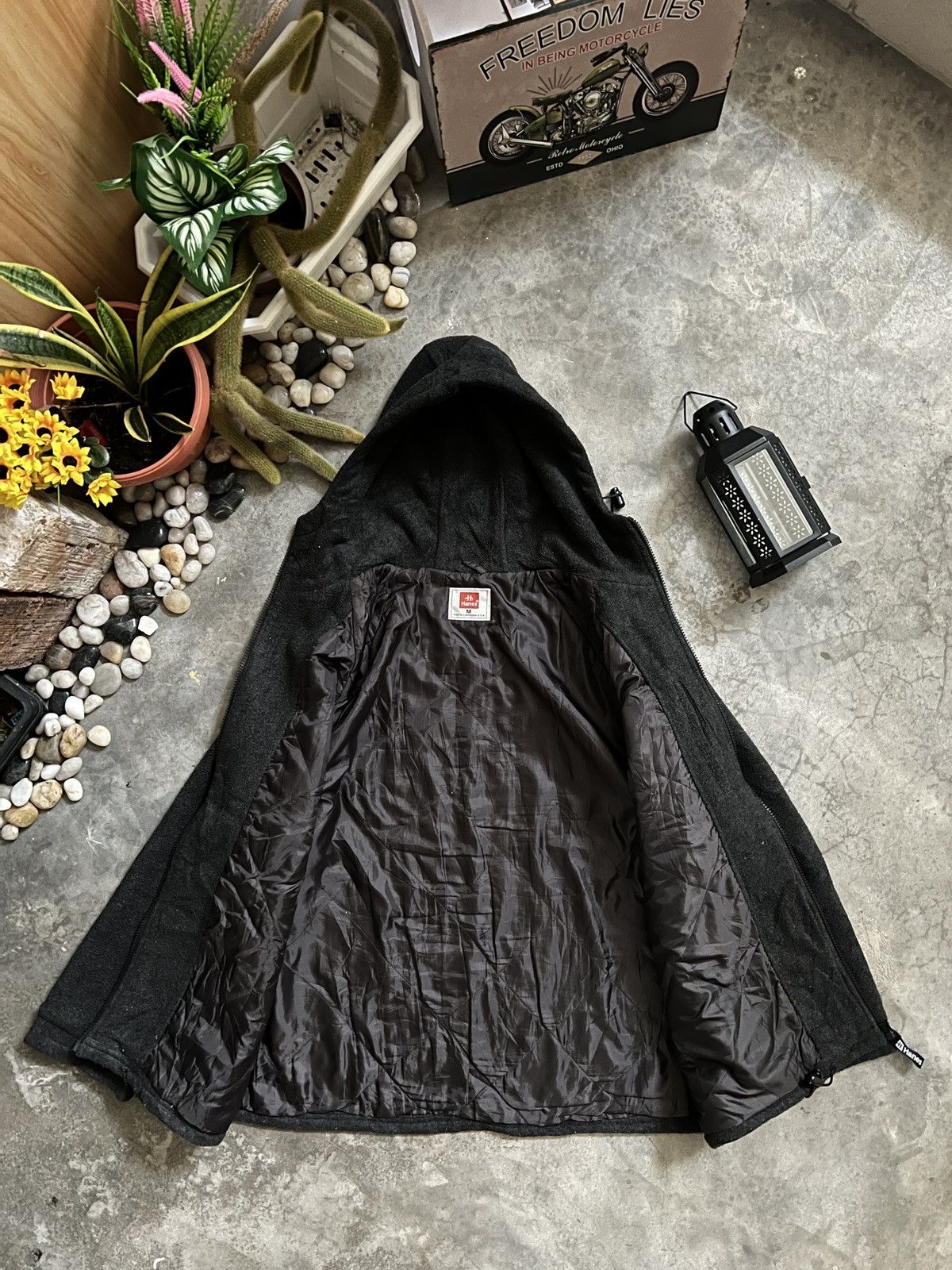 Hanes × Vintage VTG 🔥 HANES Deep Pile Fleece Quilted Jacket With Hoodie Size US M / EU 48-50 / 2 - 9 Thumbnail