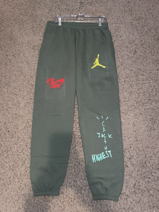 travis scott jordan cactus jack highest sweatpant olive