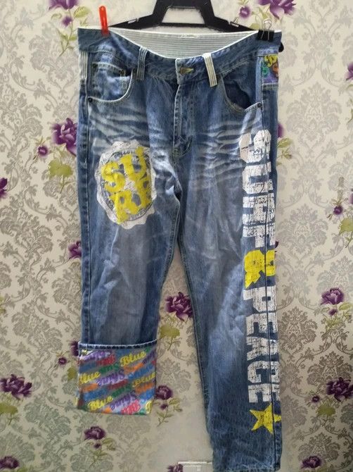 Blue Blue Japan × Japanese Brand JAPANESE BRAND BLUE SUN JEANS MULTI LOGO Size US 35 - 1 Thumbnail