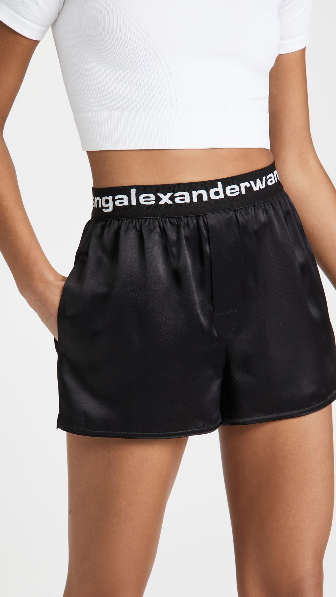 Alexander Wang ALEXANDER WANG - SILK CHARMEUSE BOXER SHORT Size 30" / US 8 / IT 44 - 2 Thumbnail