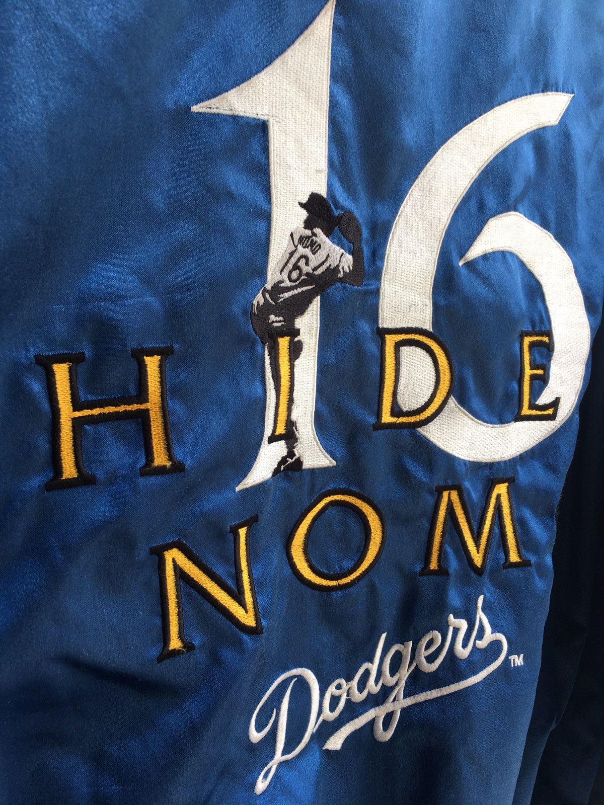 NBA × NFL × NHL Rare vintage HIDEO NOMO 16 DODGERS satin jackets nice design Size US L / EU 52-54 / 3 - 4 Thumbnail
