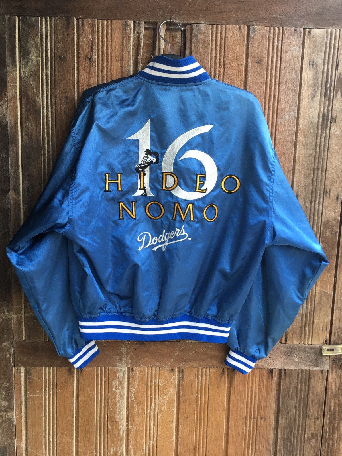 NBA × NFL × NHL Rare vintage HIDEO NOMO 16 DODGERS satin jackets nice design Size US L / EU 52-54 / 3 - 2 Thumbnail