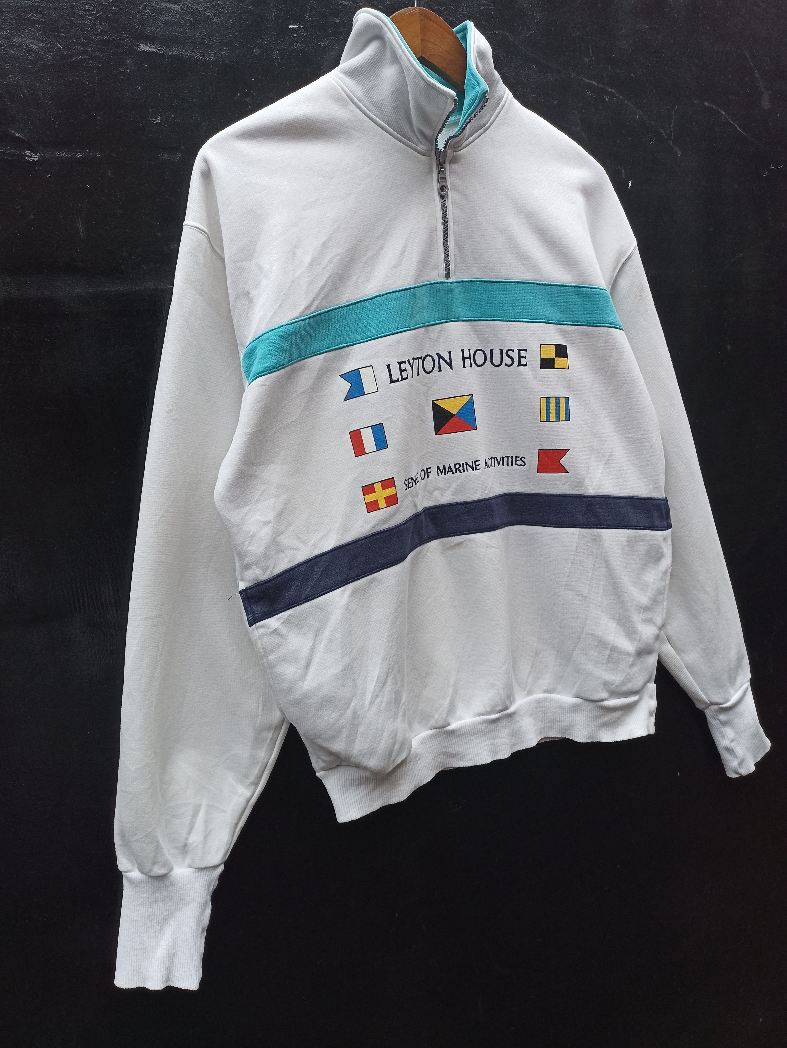 Japanese Brand Vintage 90s Vintage Leyton House sweatshirt Marines Size US L / EU 52-54 / 3 - 6 Thumbnail