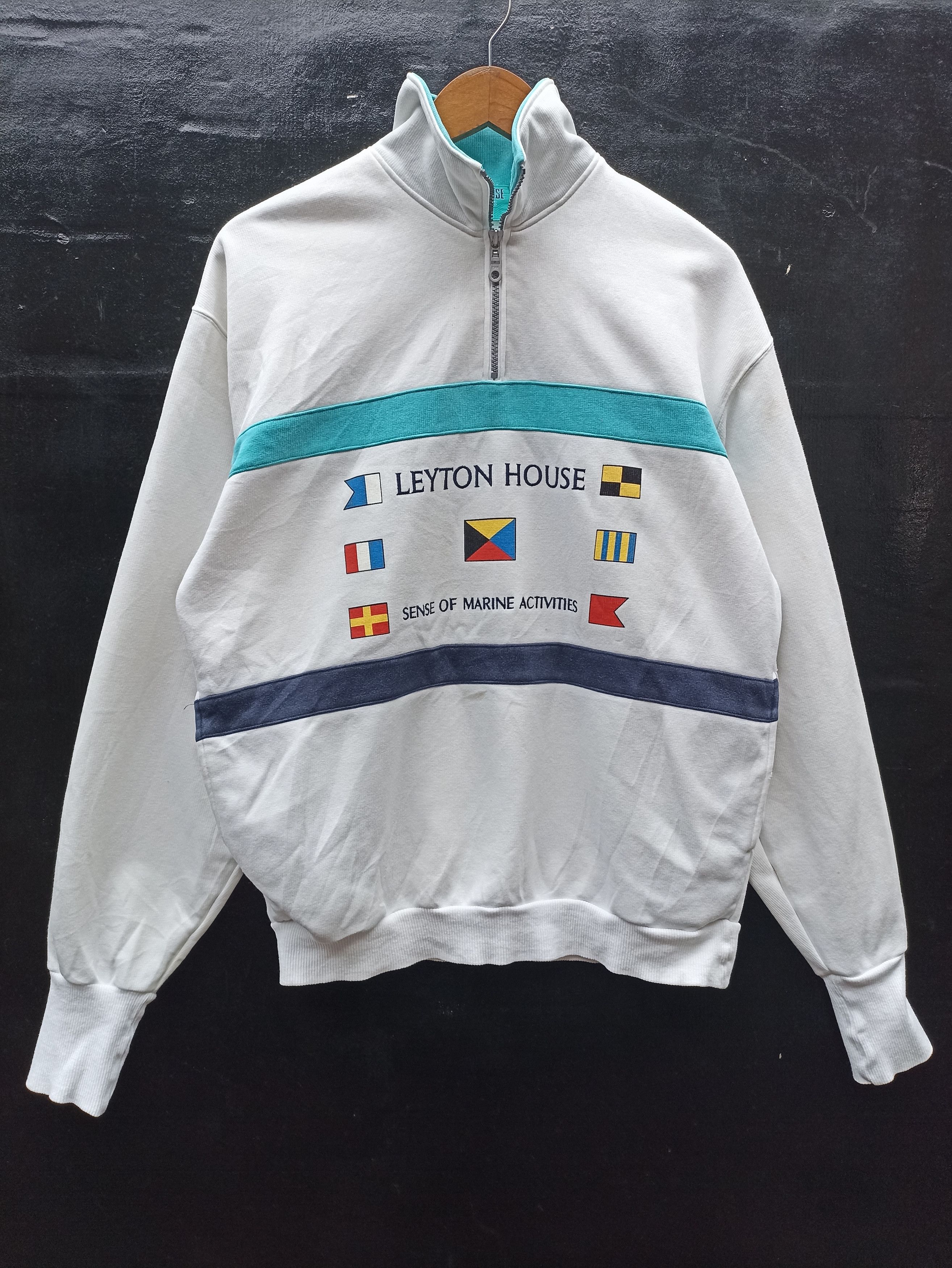 Japanese Brand Vintage 90s Vintage Leyton House sweatshirt Marines Size US L / EU 52-54 / 3 - 1 Thumbnail