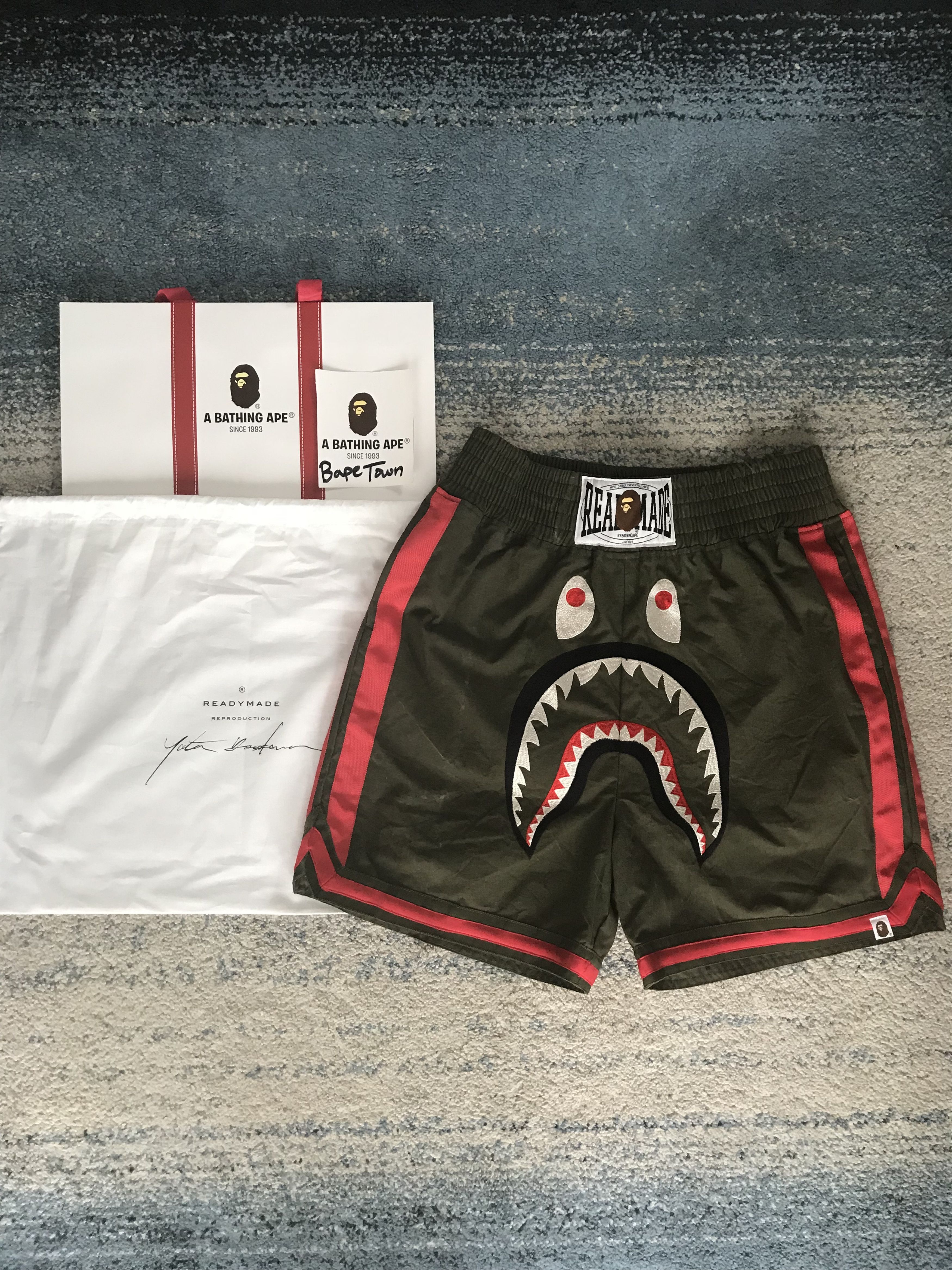 Bape Bape X READYMADE Shark Boxing Shorts | Grailed