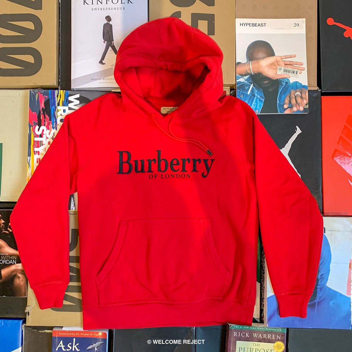 Burberry Burberry Embroidered Logo Jersey Hoodie Grailed