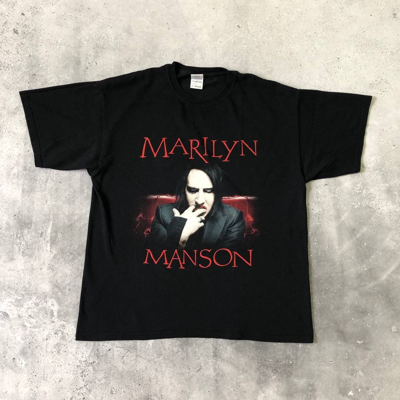 トップス 00s Marilyn Manson Tee Black 2XL Vintage Marilyn Manson Tee 2000s T-Shirt