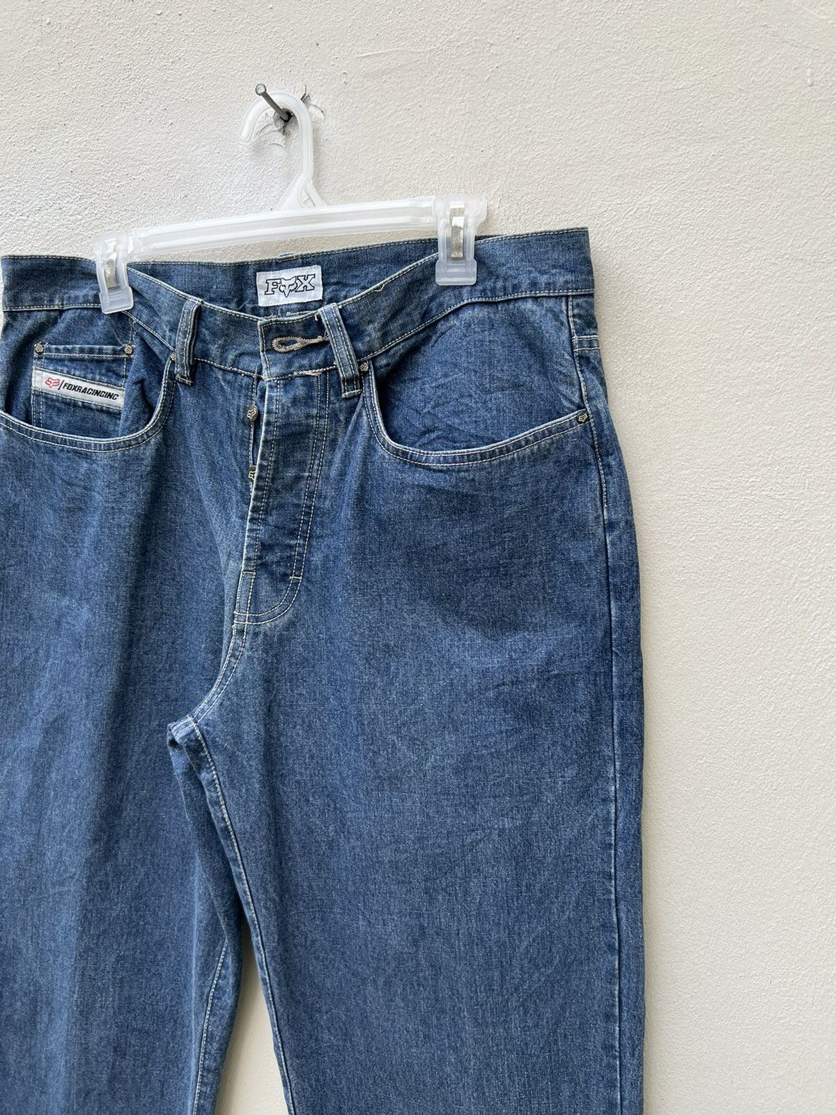 Fox Racing Vintage 90s Fox Racing Blue Denim Jeans Size US 34 / EU 50 - 18 Thumbnail