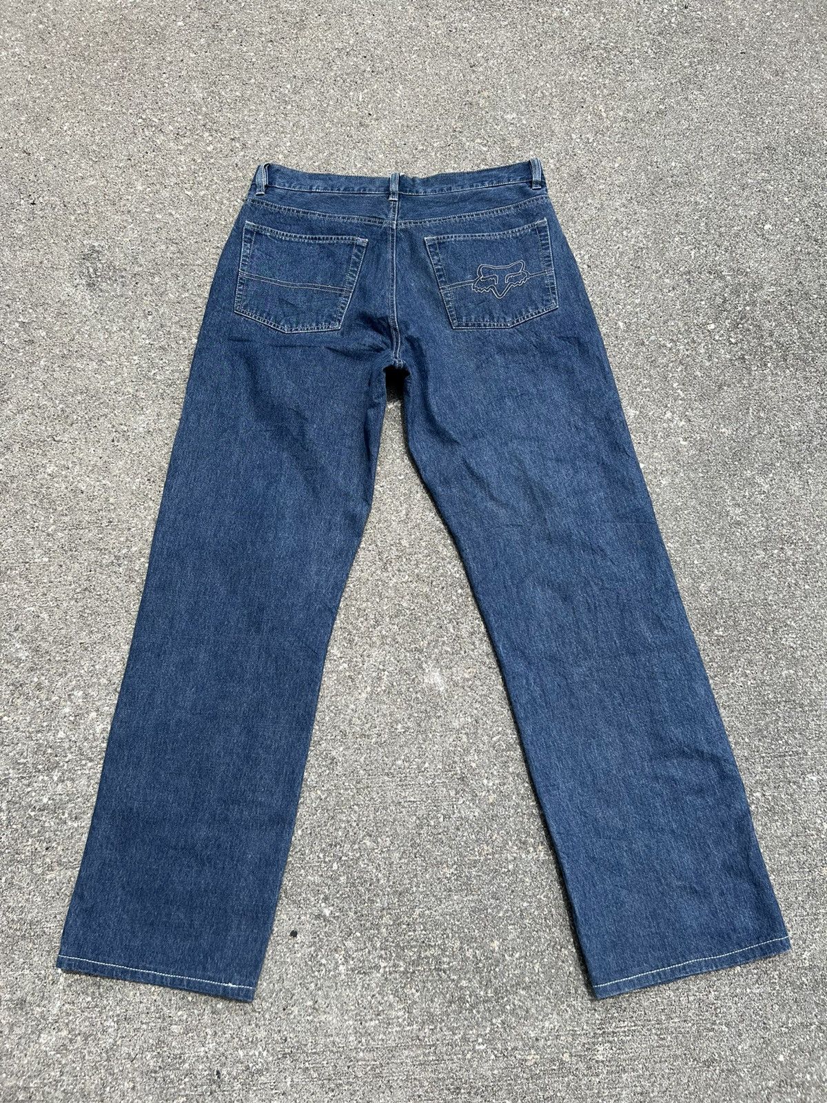 Fox Racing Vintage 90s Fox Racing Blue Denim Jeans Size US 34 / EU 50 - 5 Thumbnail