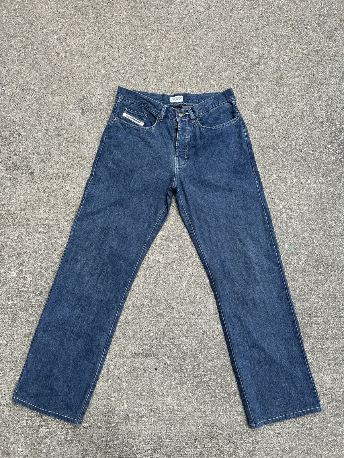 Fox Racing Vintage 90s Fox Racing Blue Denim Jeans Size US 34 / EU 50 - 1 Thumbnail
