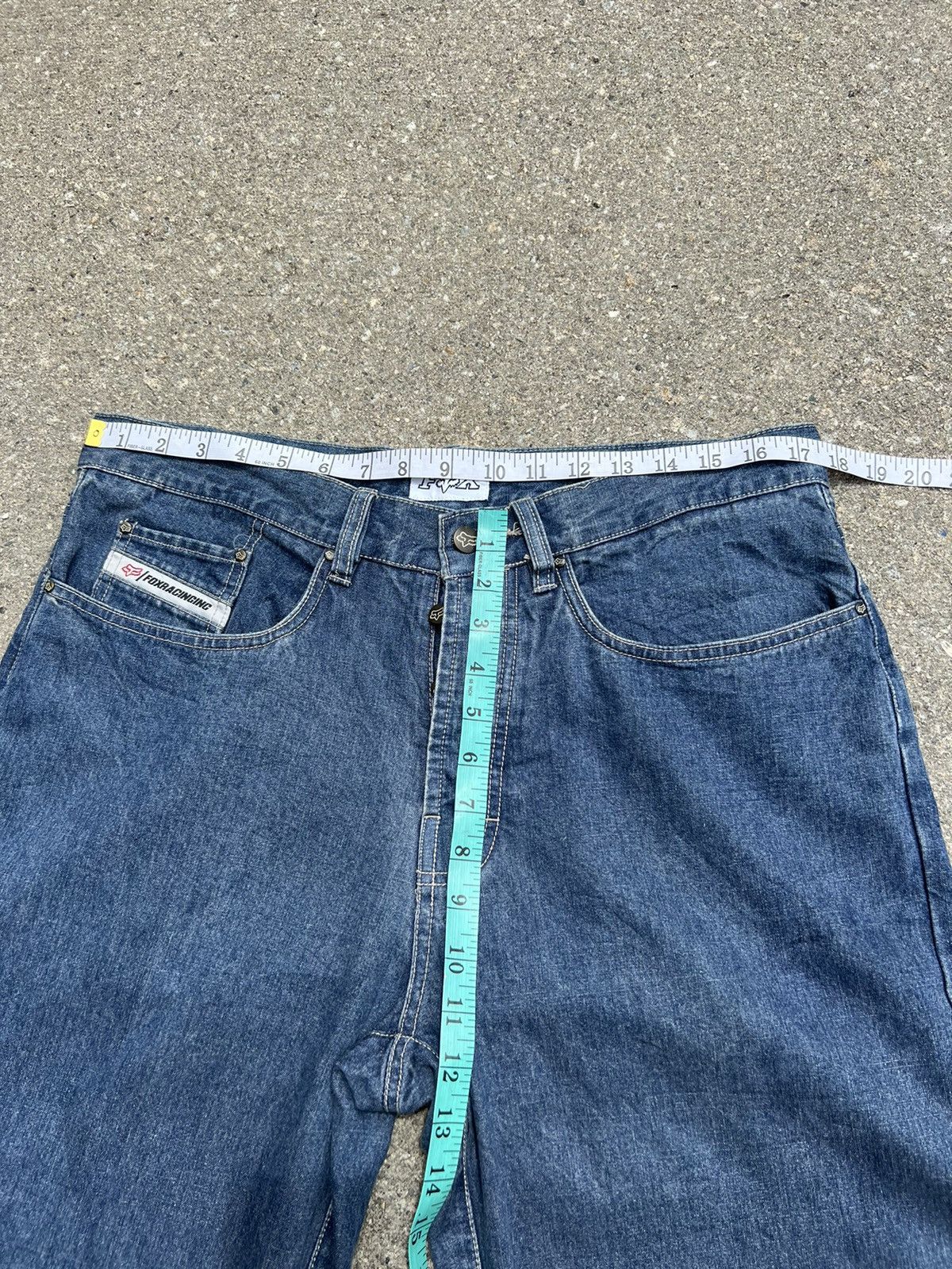 Fox Racing Vintage 90s Fox Racing Blue Denim Jeans Size US 34 / EU 50 - 2 Thumbnail