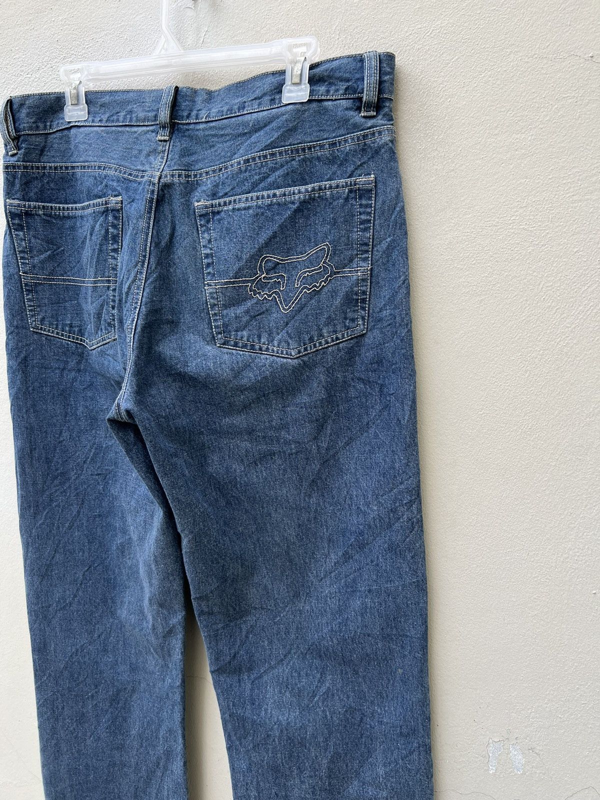 Fox Racing Vintage 90s Fox Racing Blue Denim Jeans Size US 34 / EU 50 - 9 Thumbnail