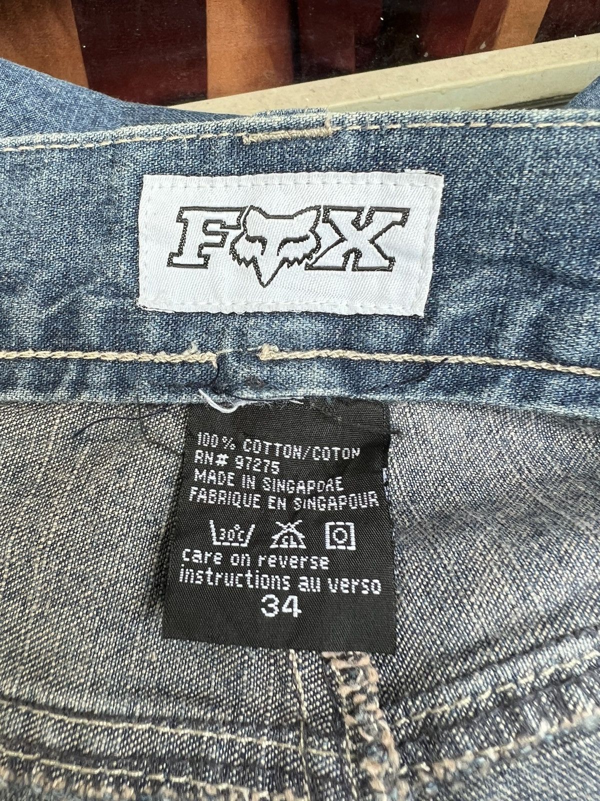 Fox Racing Vintage 90s Fox Racing Blue Denim Jeans Size US 34 / EU 50 - 20 Thumbnail