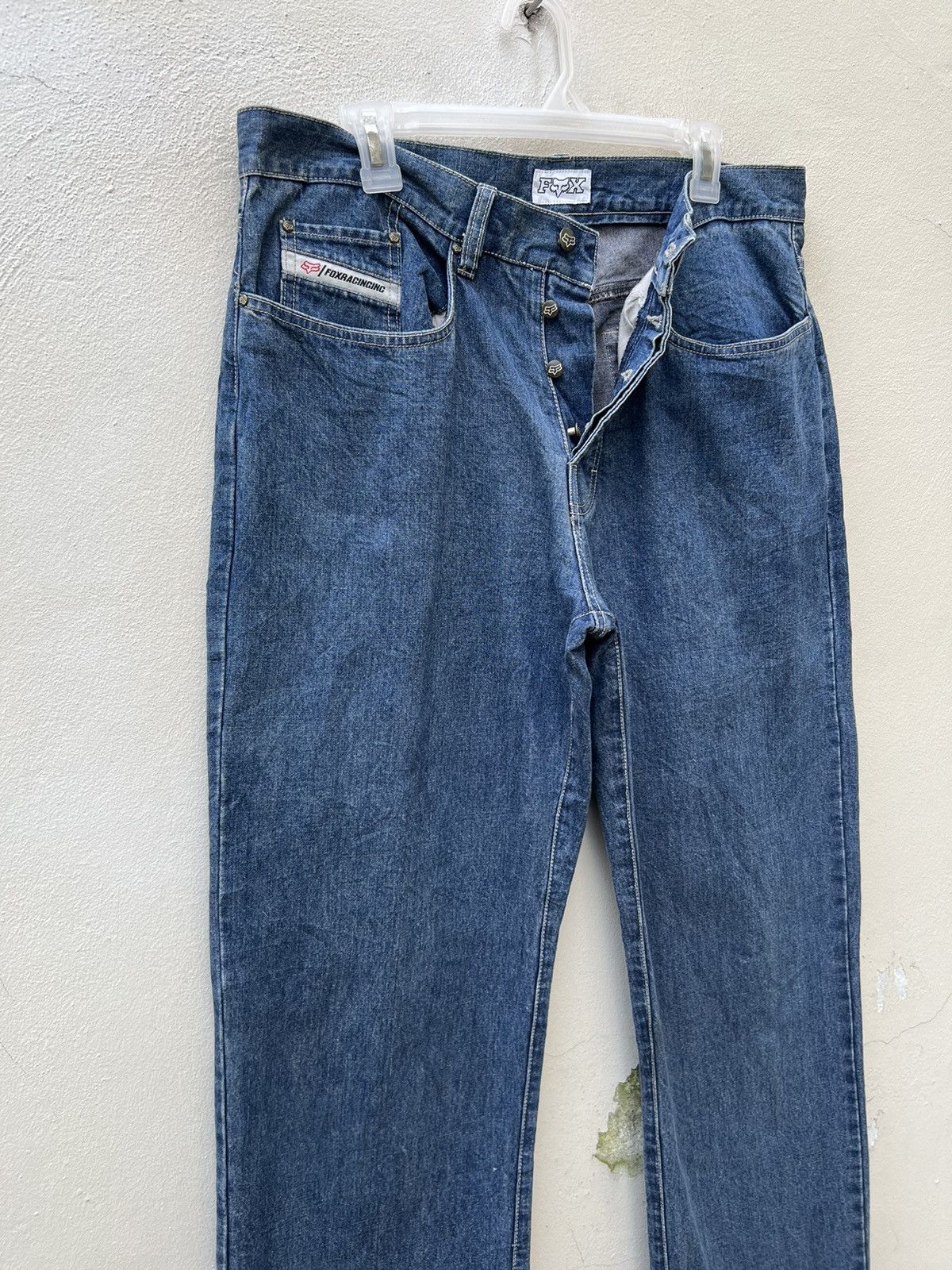 Fox Racing Vintage 90s Fox Racing Blue Denim Jeans Size US 34 / EU 50 - 16 Thumbnail