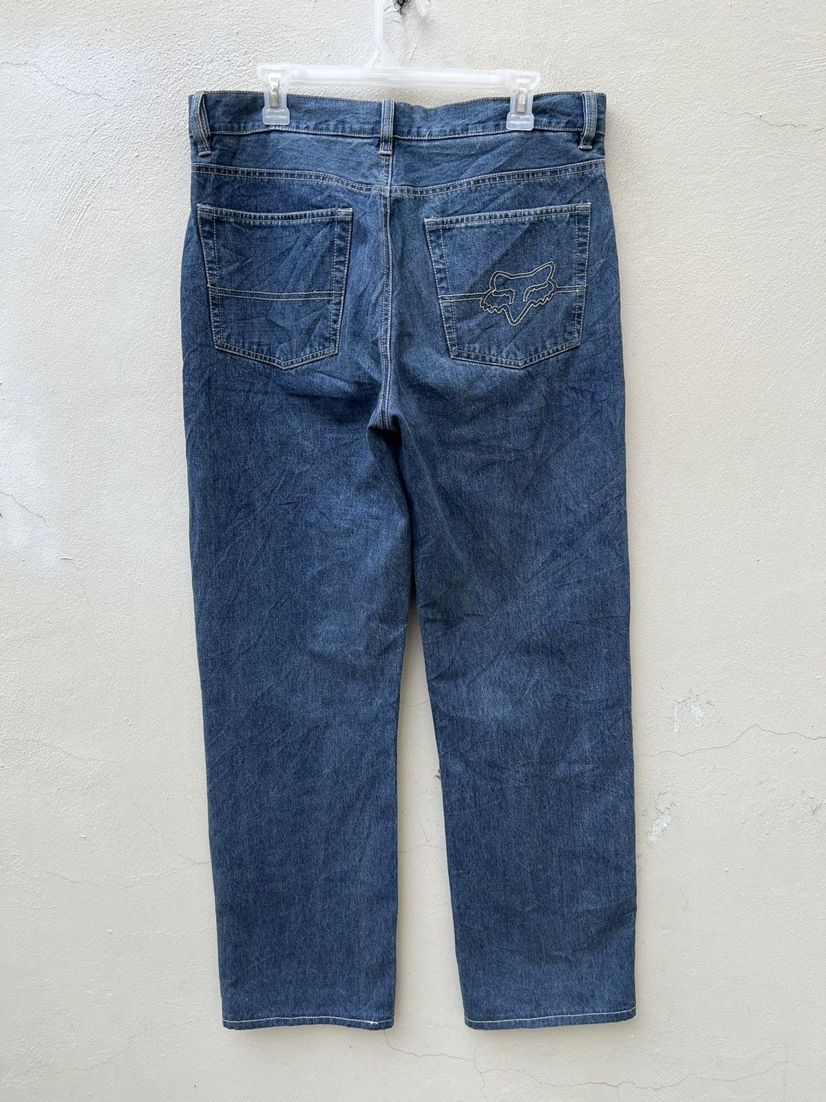 Fox Racing Vintage 90s Fox Racing Blue Denim Jeans Size US 34 / EU 50 - 6 Thumbnail