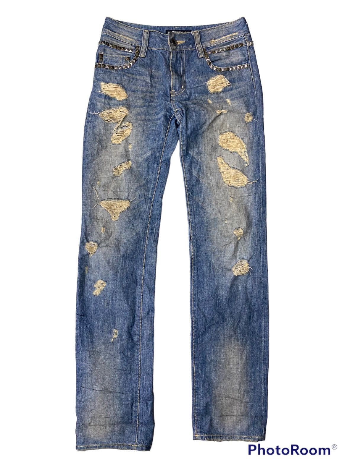 5351 Pour Les Homme Distressed Studed Jeans