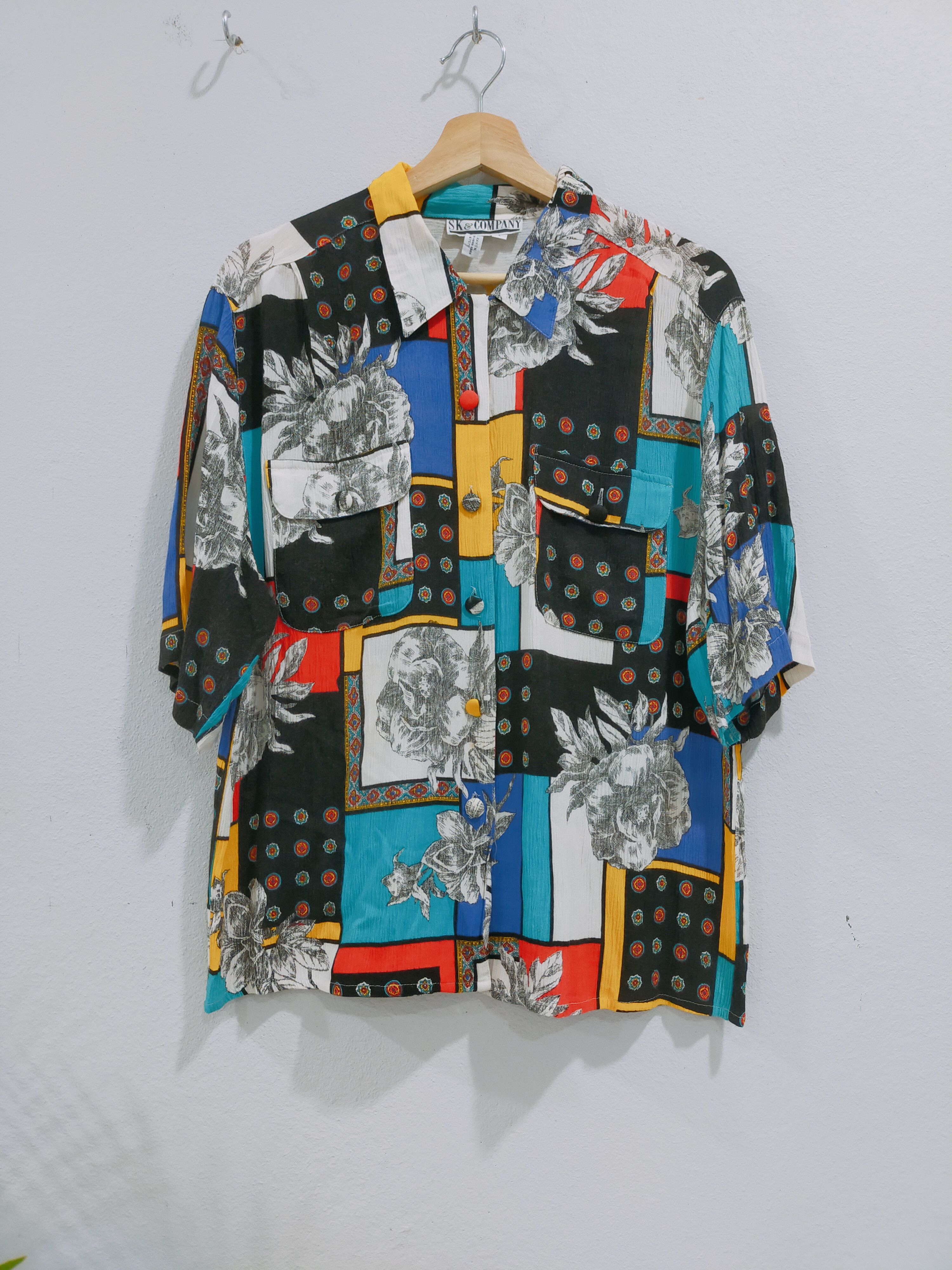 Vintage rayon fullprint shirt