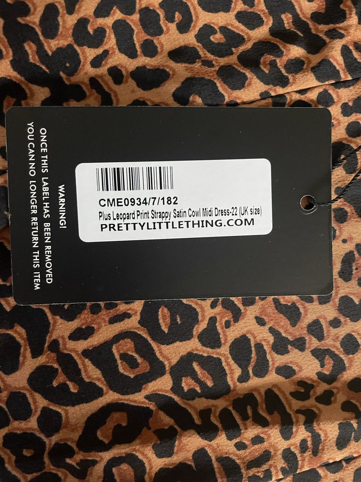 Other PrettyLittleThing Dress Leopard Print Satin Size XXL / US 16-18 / IT 52-54 - 4 Thumbnail