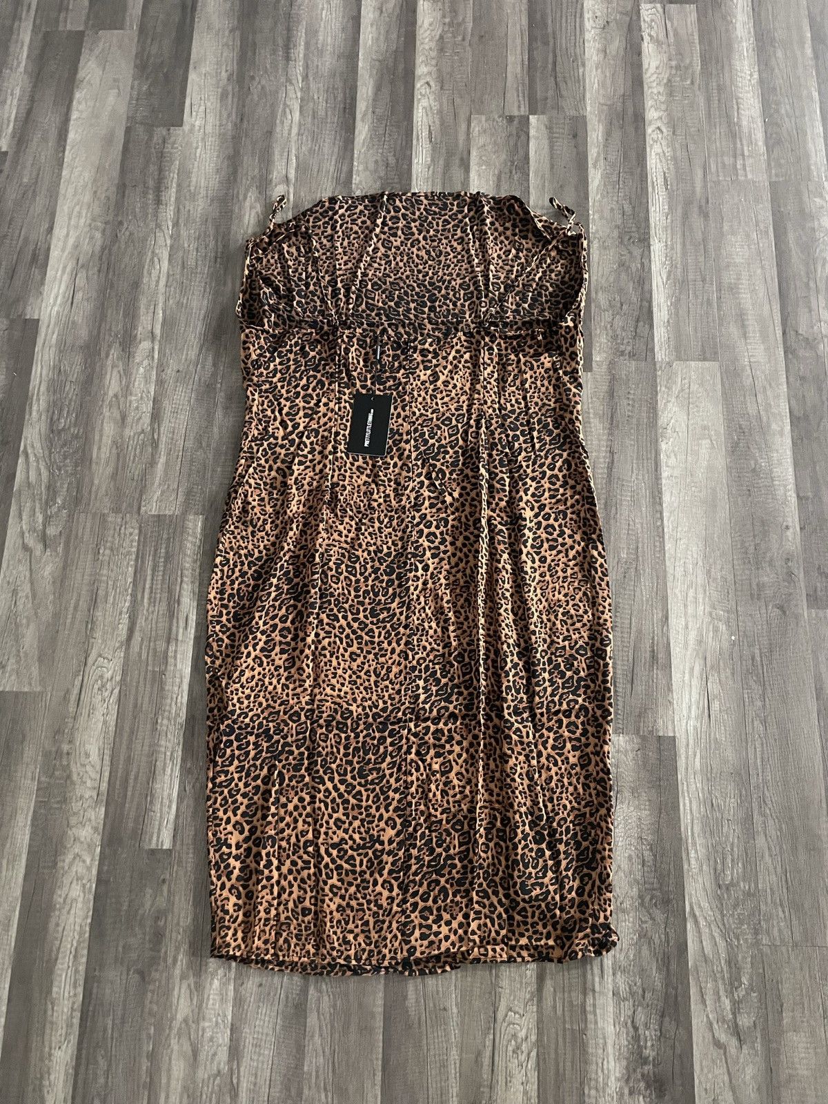 Other PrettyLittleThing Dress Leopard Print Satin Size XXL / US 16-18 / IT 52-54 - 2 Thumbnail