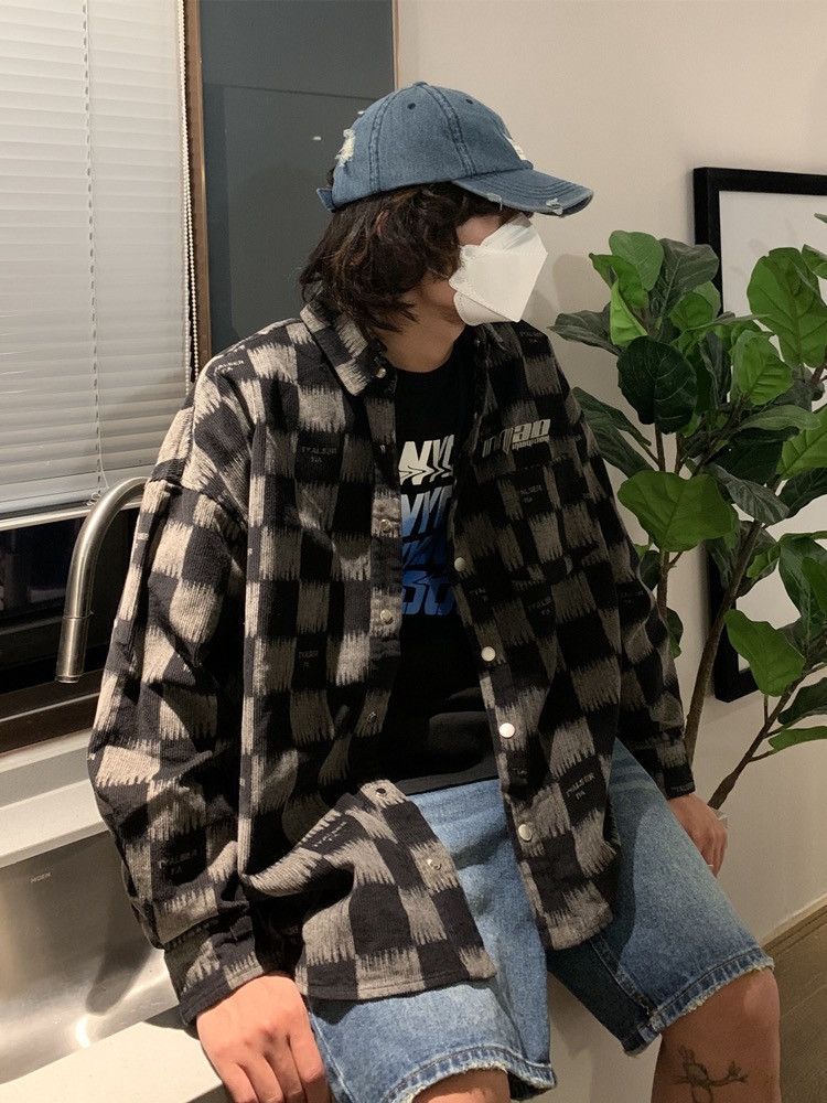 Vintage corduroy harajuku style long-sleeved shirt