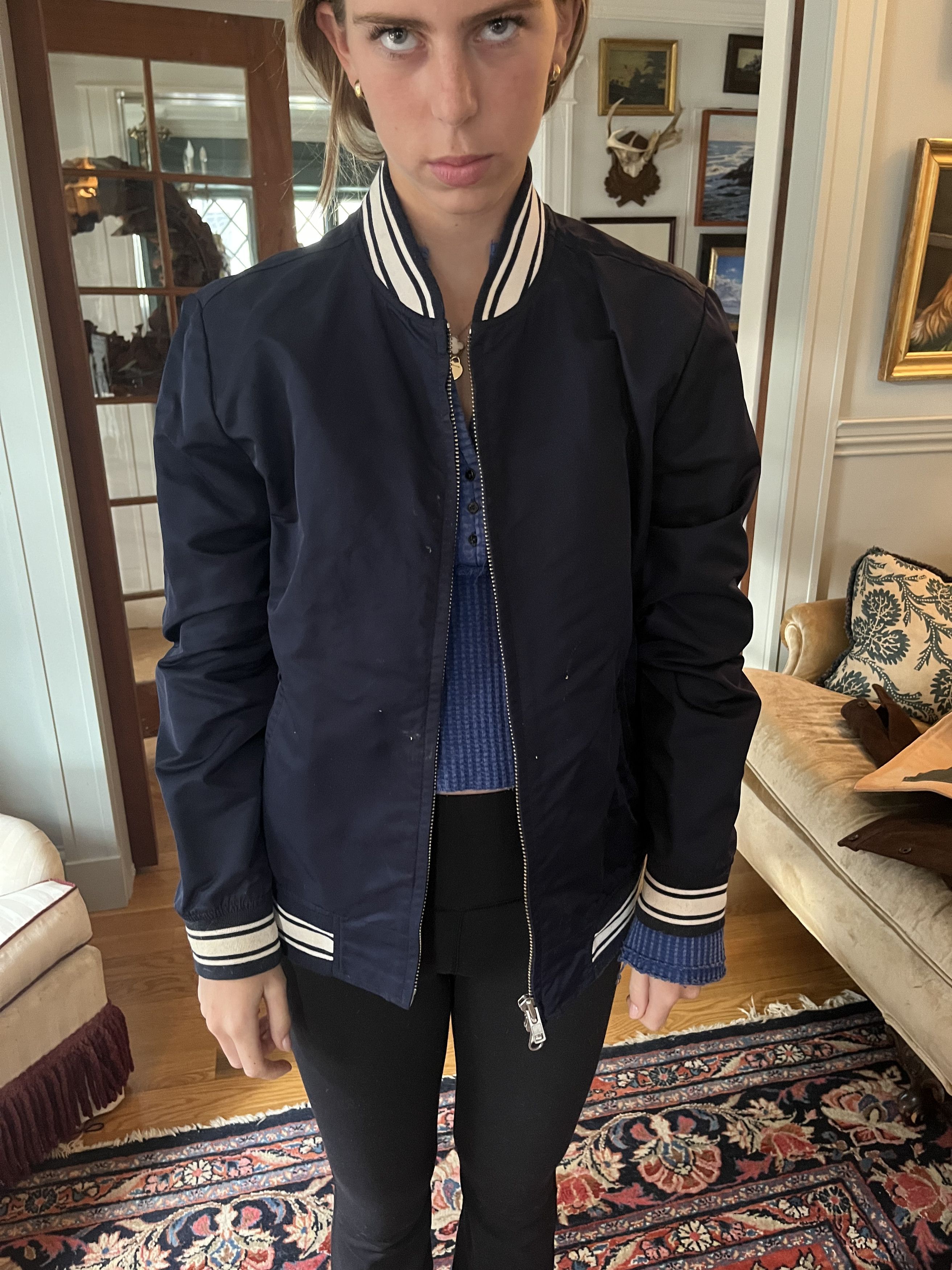 Gant Varsity Jacket Navy Blue M Preppy