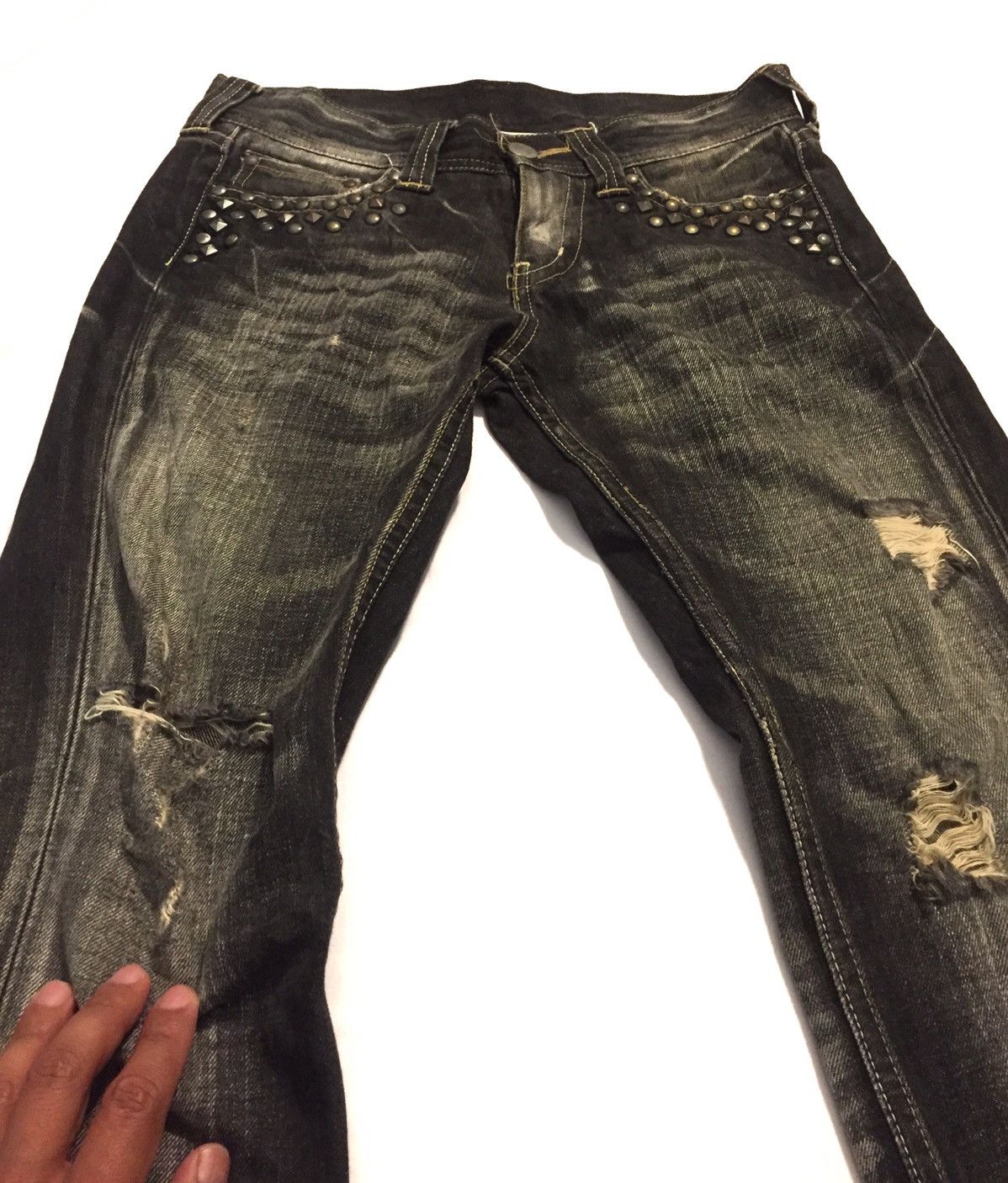 Japanese Brand Distressed bootcut denim by vanquish Size US 29 - 3 Thumbnail