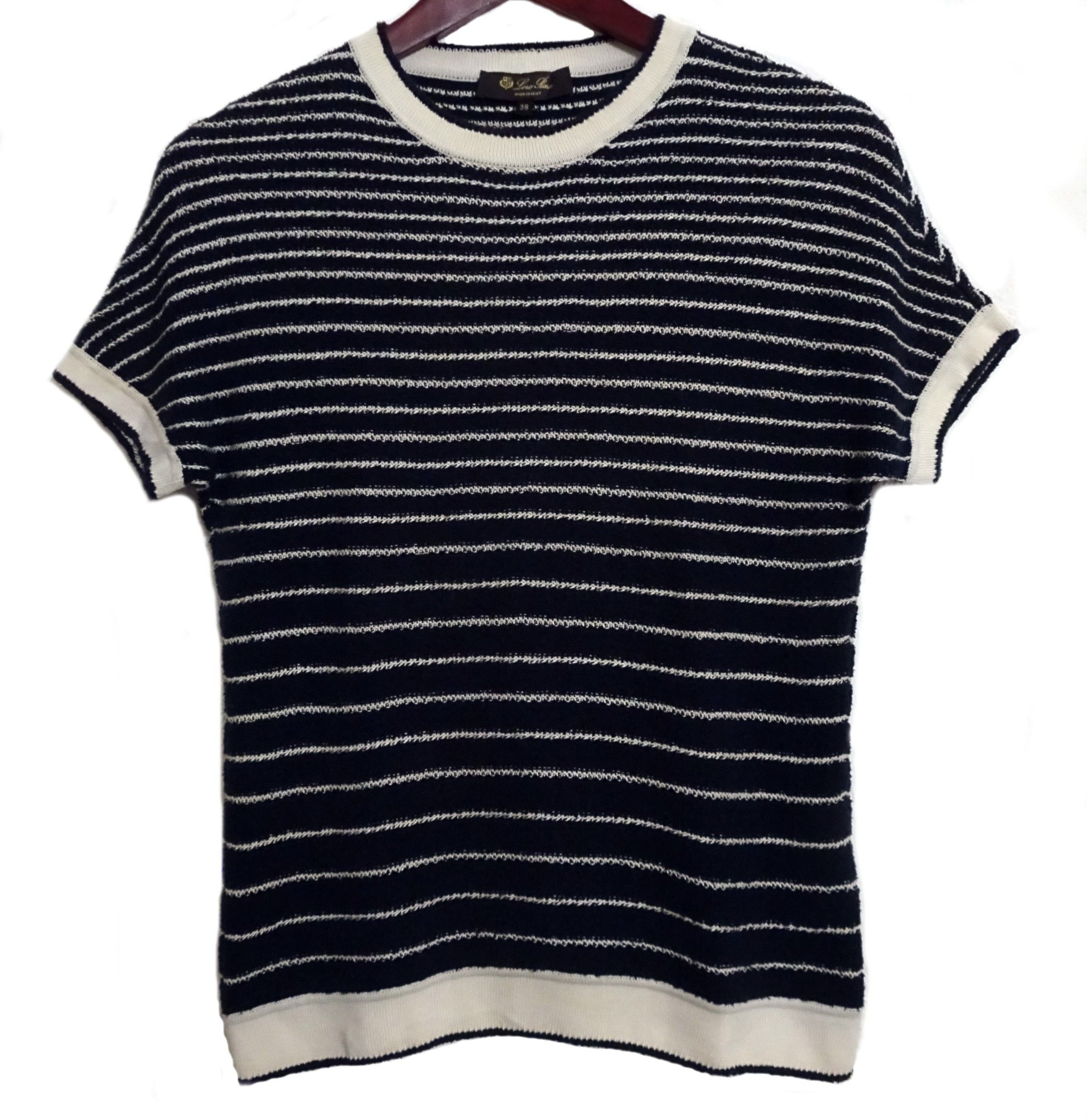 LORO PIANA SHORT SLEEVE CREW NECK SWEATER