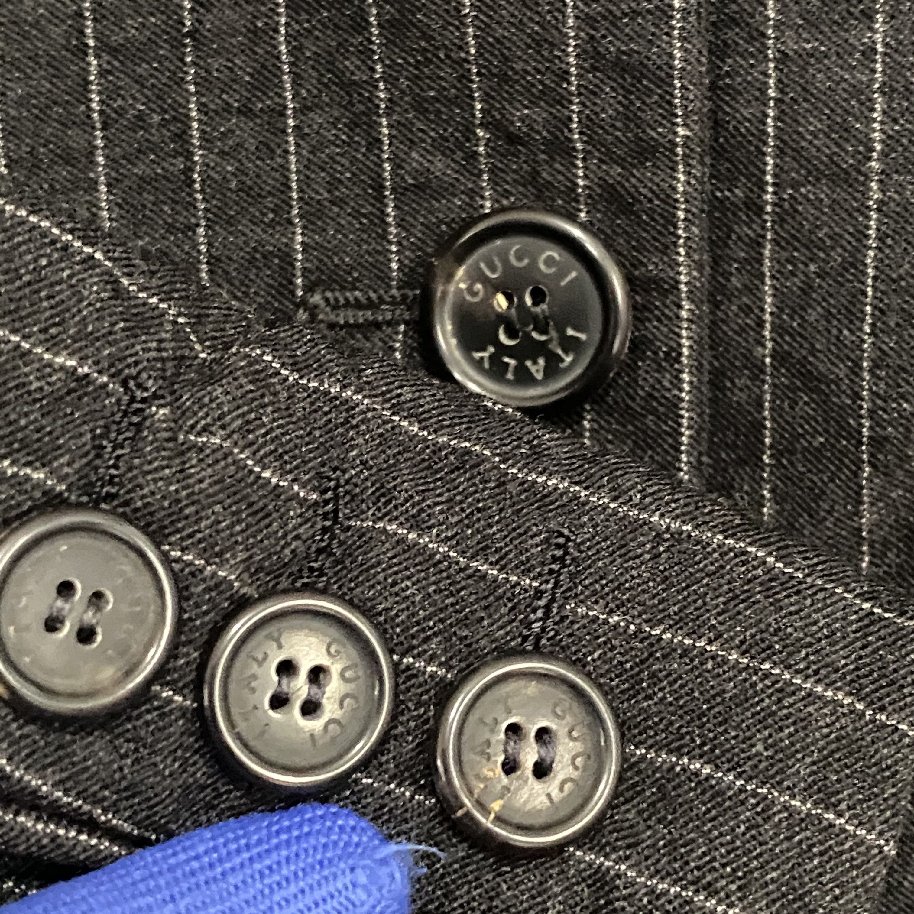 Gucci RARE🔥Vintage Gucci Blazer Striped Faded Black Size S / US 4 / IT 40 - 5 Thumbnail