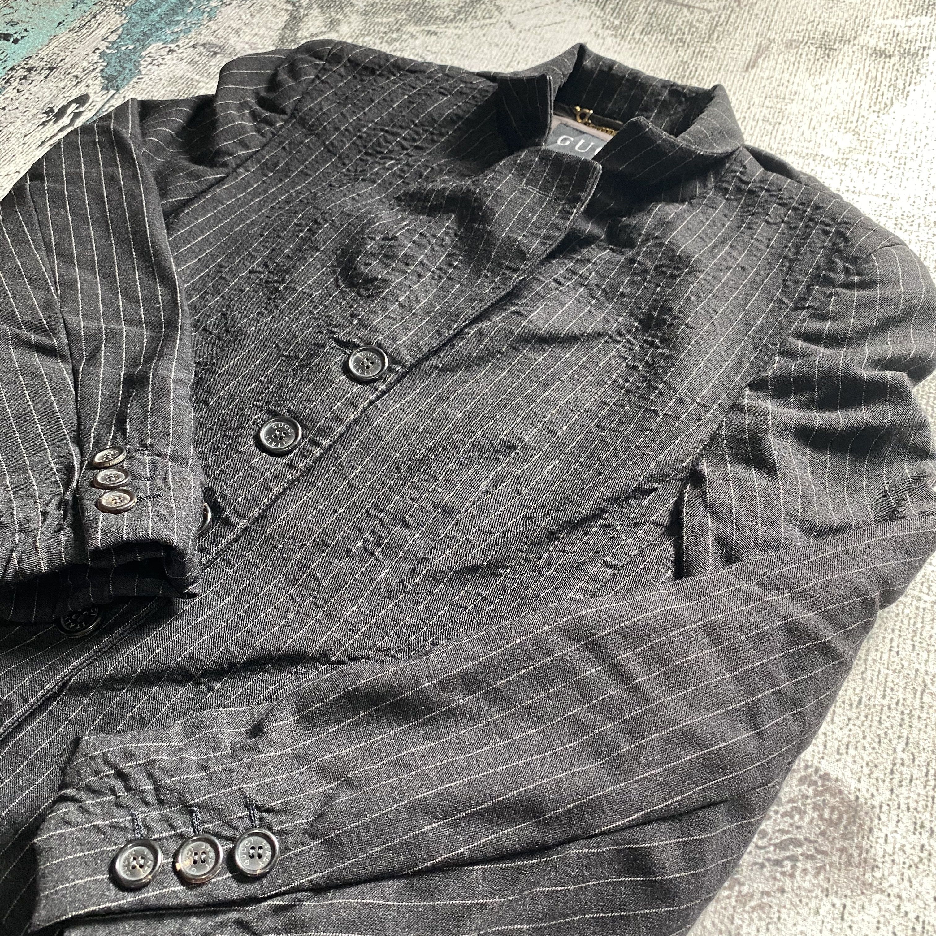 Gucci RARE🔥Vintage Gucci Blazer Striped Faded Black Size S / US 4 / IT 40 - 12 Thumbnail