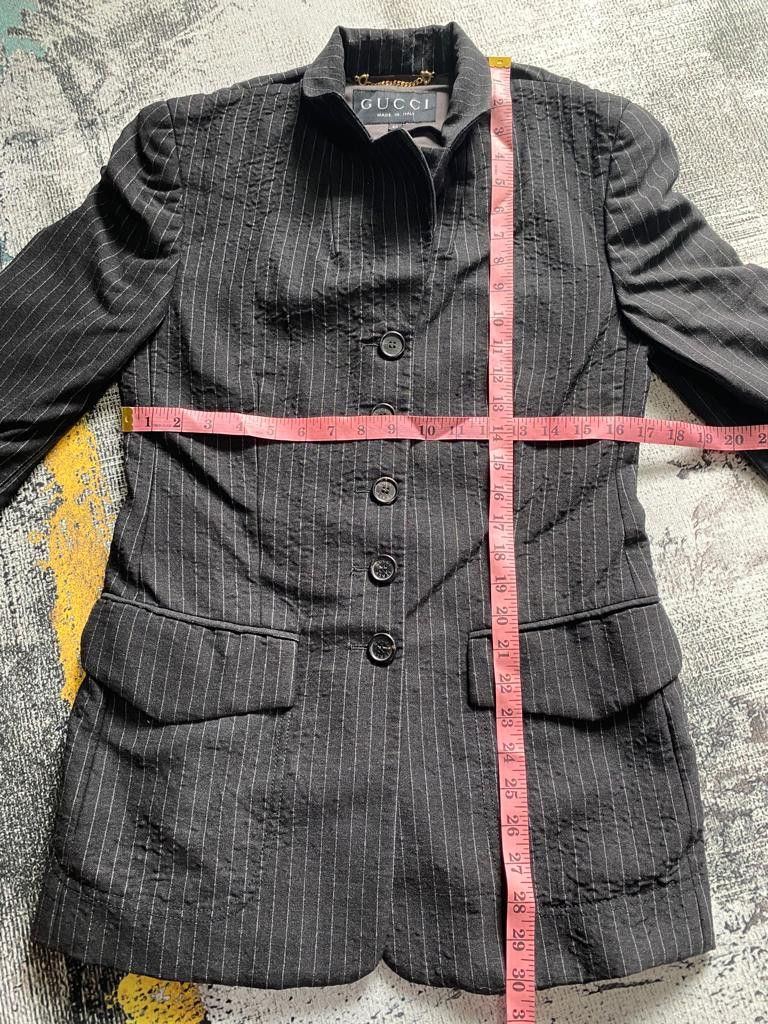 Gucci RARE🔥Vintage Gucci Blazer Striped Faded Black Size S / US 4 / IT 40 - 13 Thumbnail