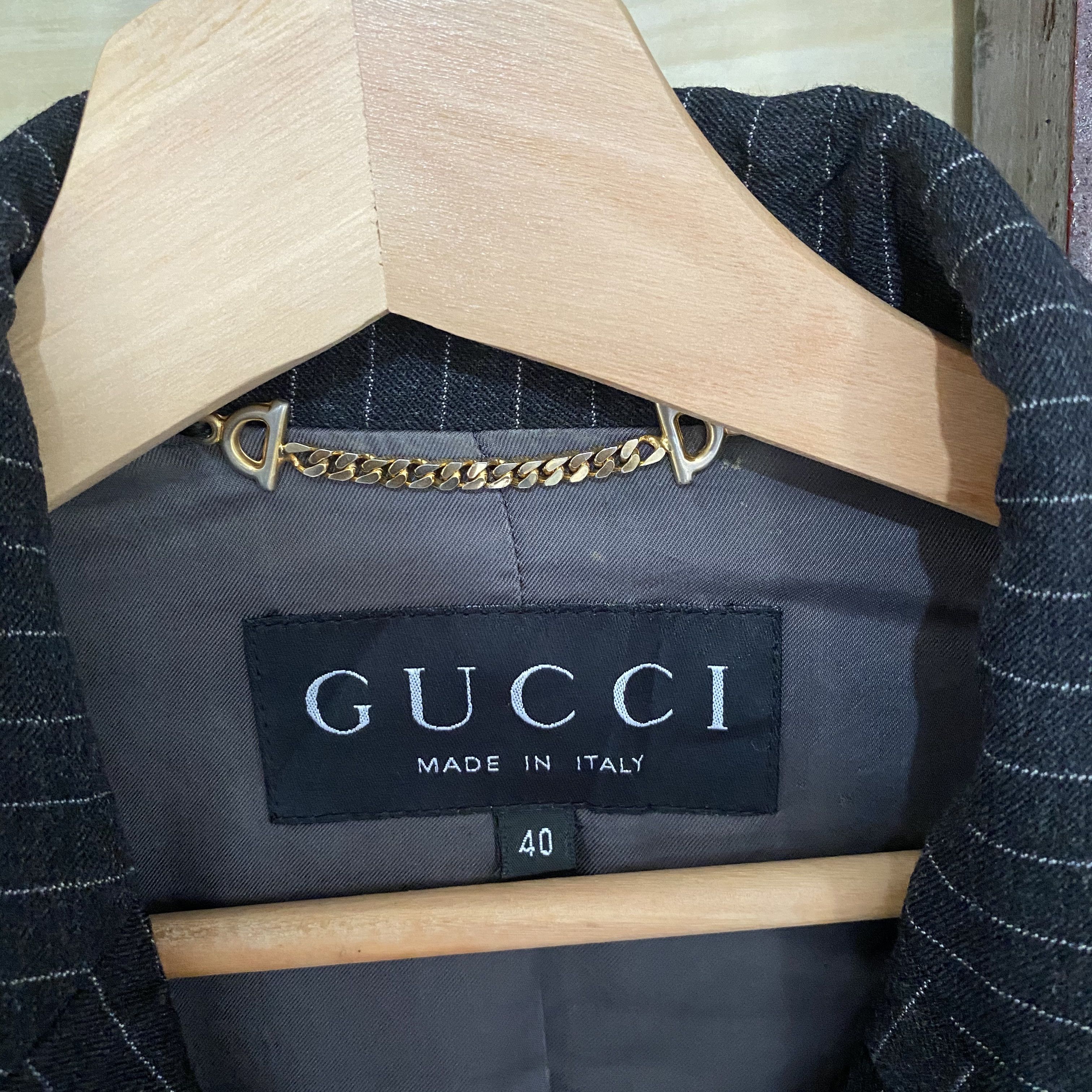 Gucci RARE🔥Vintage Gucci Blazer Striped Faded Black Size S / US 4 / IT 40 - 3 Thumbnail