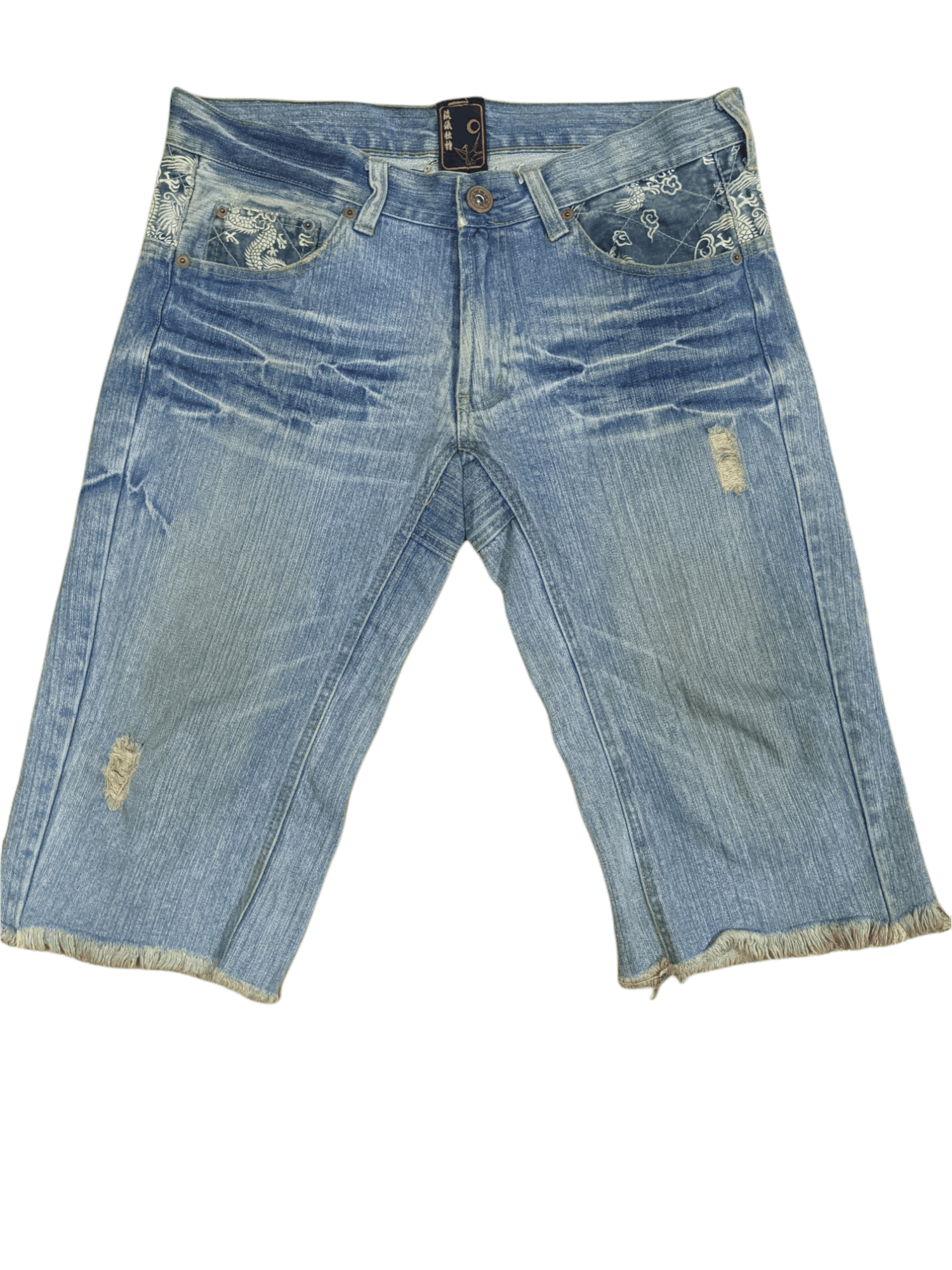 Japanese Brand Sukajan Multipocket Embroidery Dragon Jeans Size US 36 / EU 52 - 2 Thumbnail