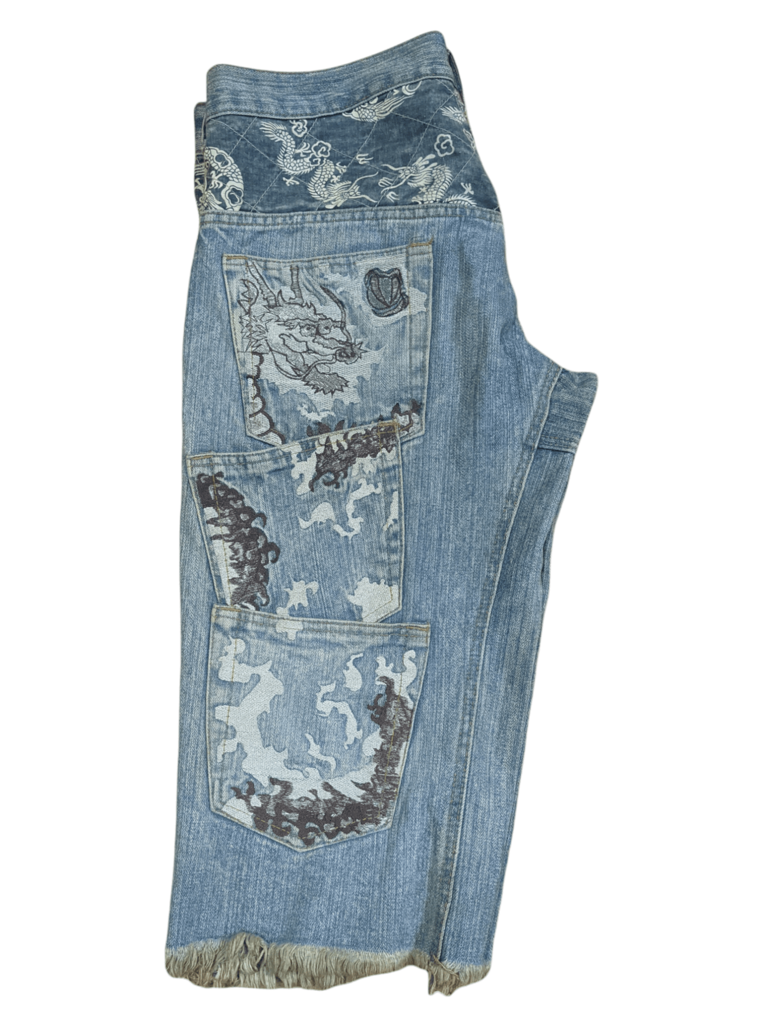 Japanese Brand Sukajan Multipocket Embroidery Dragon Jeans Size US 36 / EU 52 - 4 Thumbnail