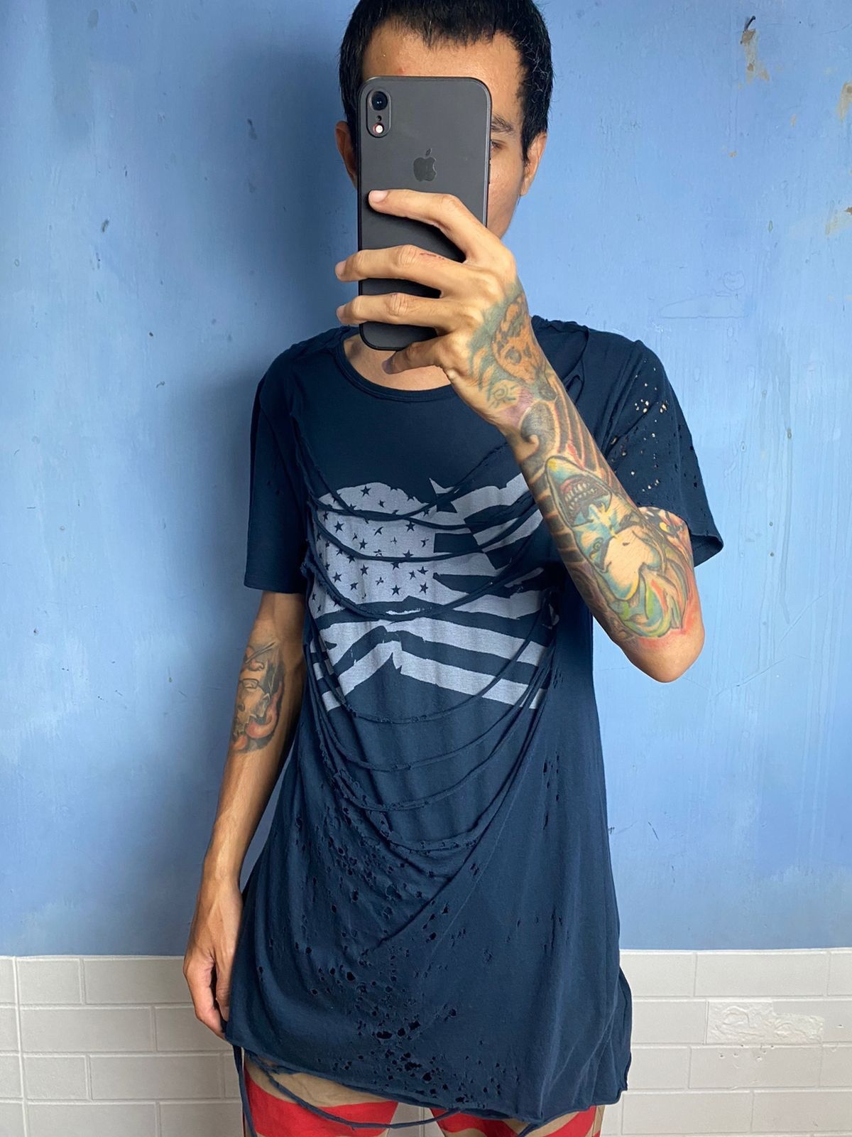 Miharayasuhiro Destroyed Double Layered Shirt