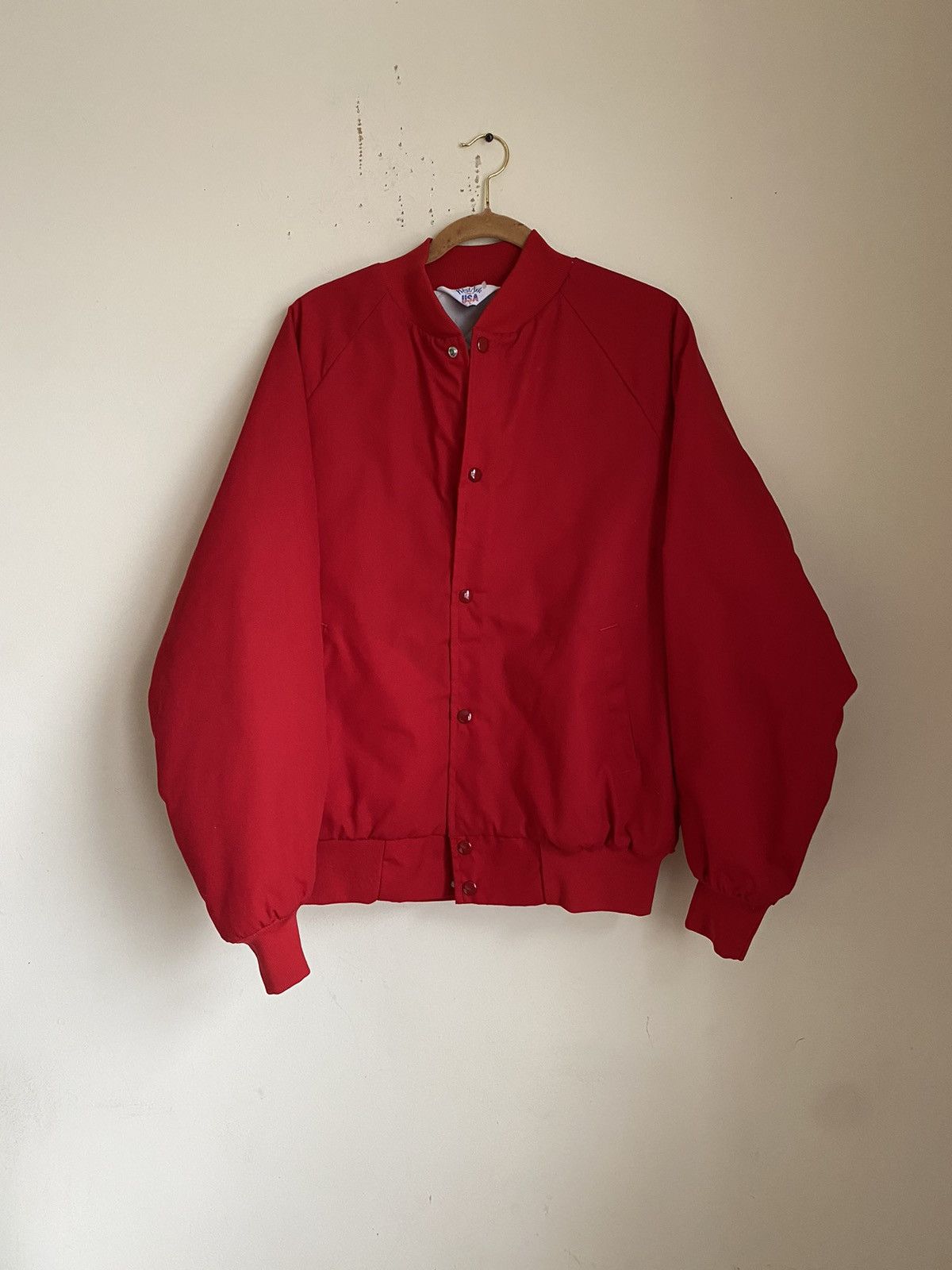 Vintage Vintage 90s/80s varsity jacket plain Size US L / EU 52-54 / 3 - 1 Thumbnail