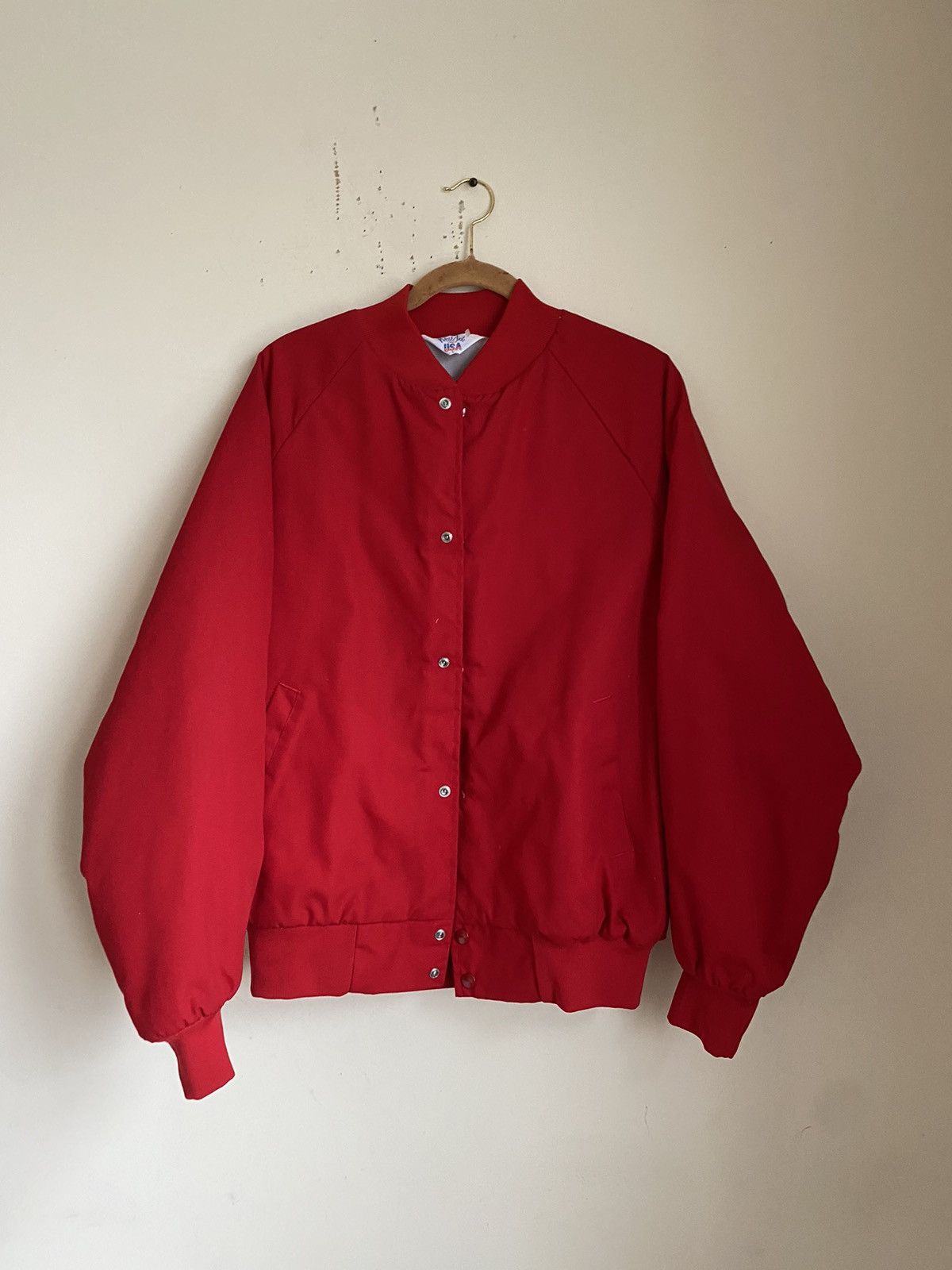 Vintage Vintage 90s/80s varsity jacket plain Size US L / EU 52-54 / 3 - 5 Thumbnail