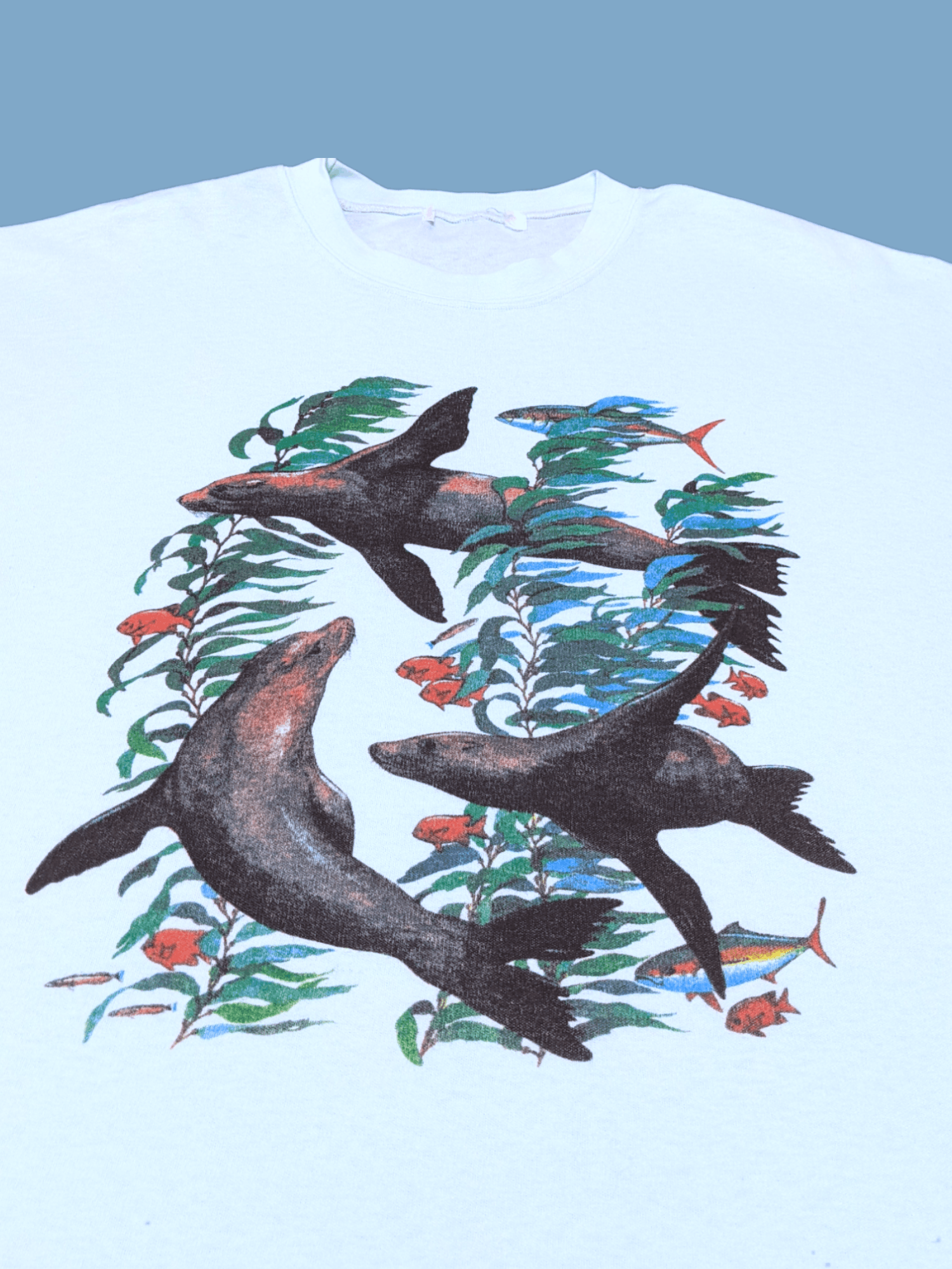 Habitat × Vintage Vintage 90s Sea Animal Seal Nature Art T shirt Size US XL / EU 56 / 4 - 1 Thumbnail