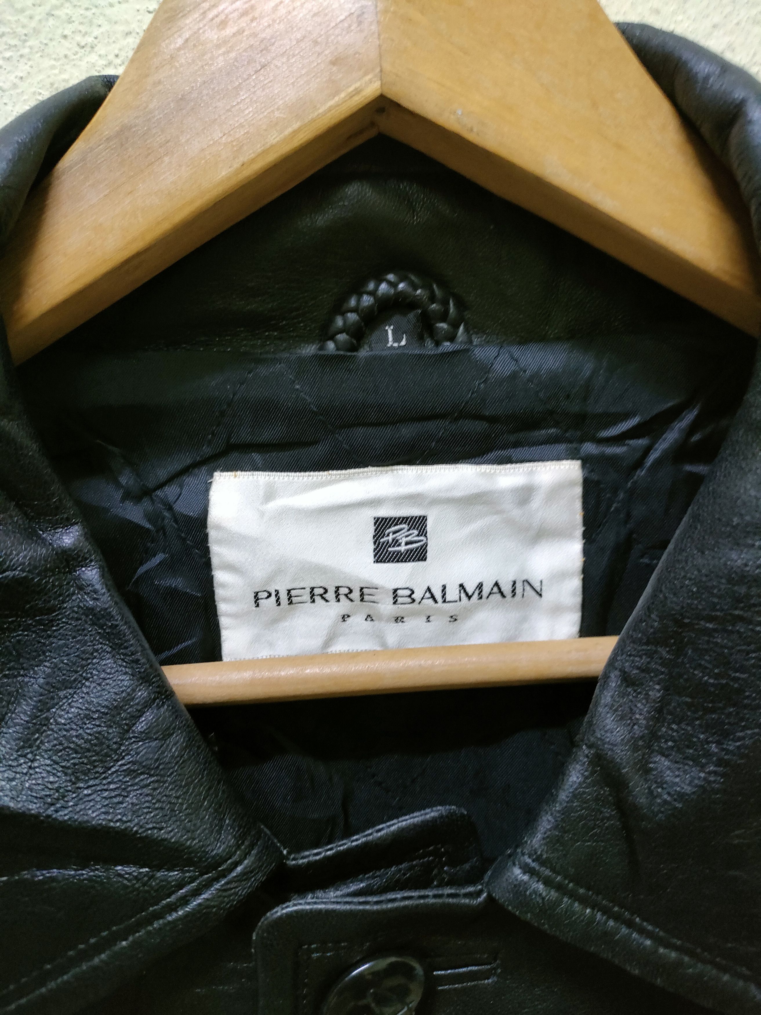 Genuine Leather × Pierre Balmain Pierre Balmain Leather Long Jacket Size US L / EU 52-54 / 3 - 9 Thumbnail
