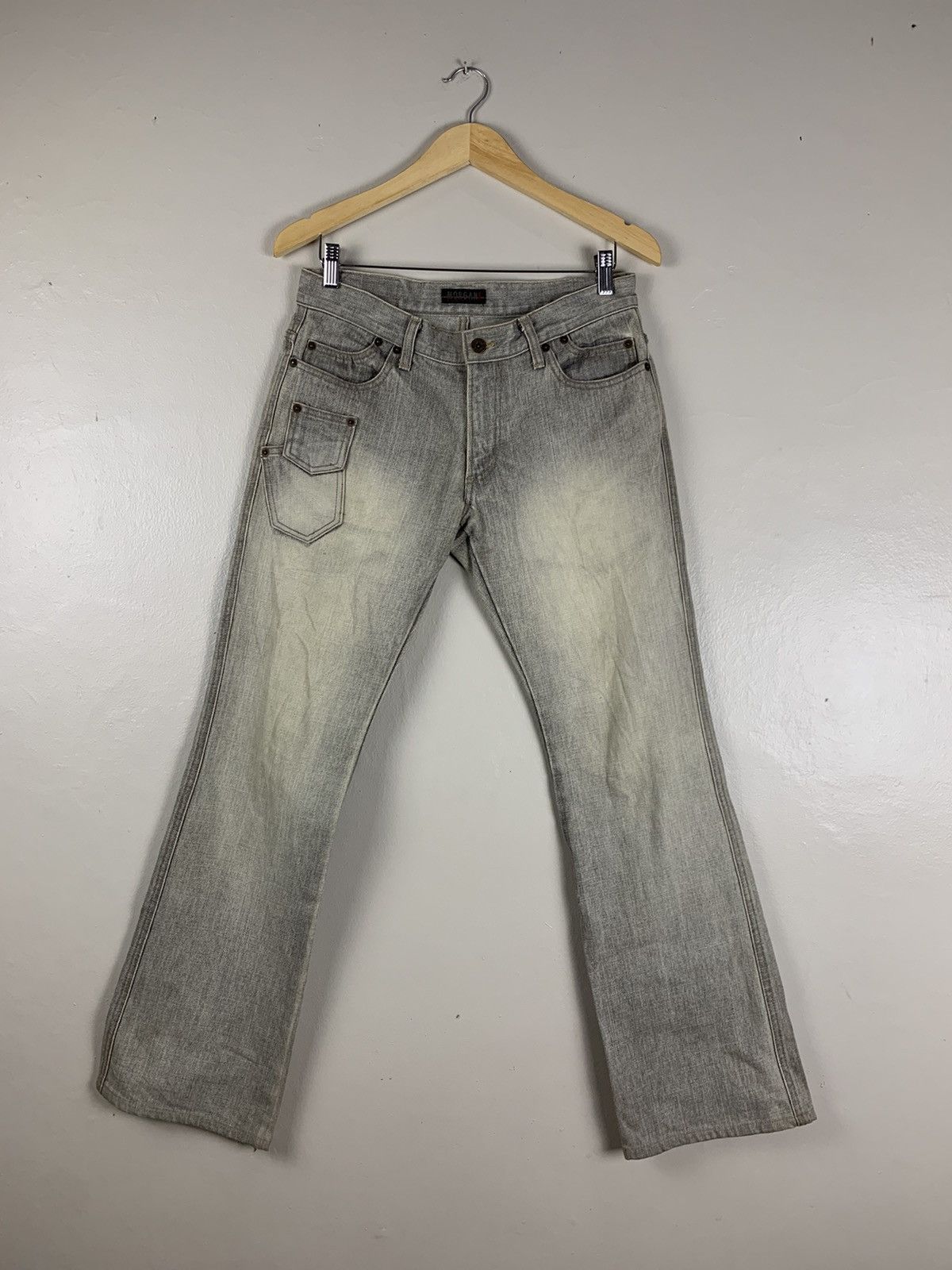 image of Morgan Homme Flared Denim in Grey, Men's (Size 32)