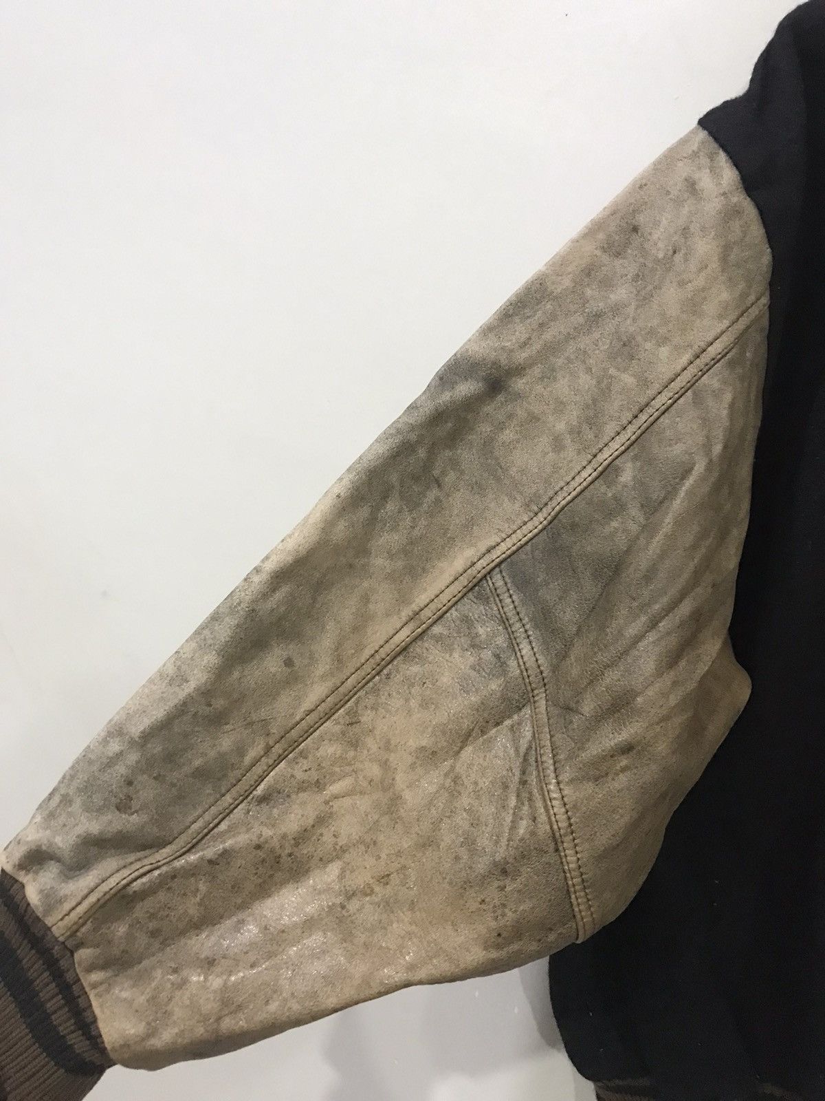 Lancel Vintage Rare LANCEL Leather Sleeve Varsity Jacket Size US L / EU 52-54 / 3 - 7 Thumbnail