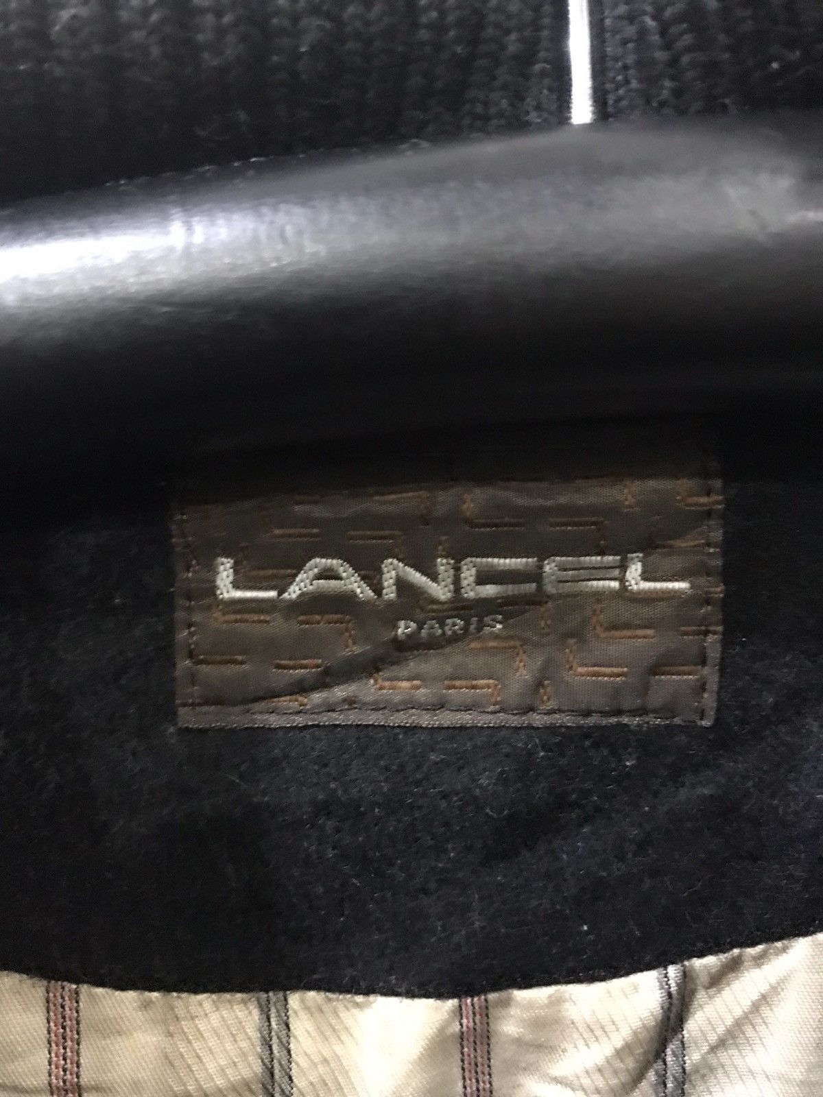 Lancel Vintage Rare LANCEL Leather Sleeve Varsity Jacket Size US L / EU 52-54 / 3 - 5 Thumbnail