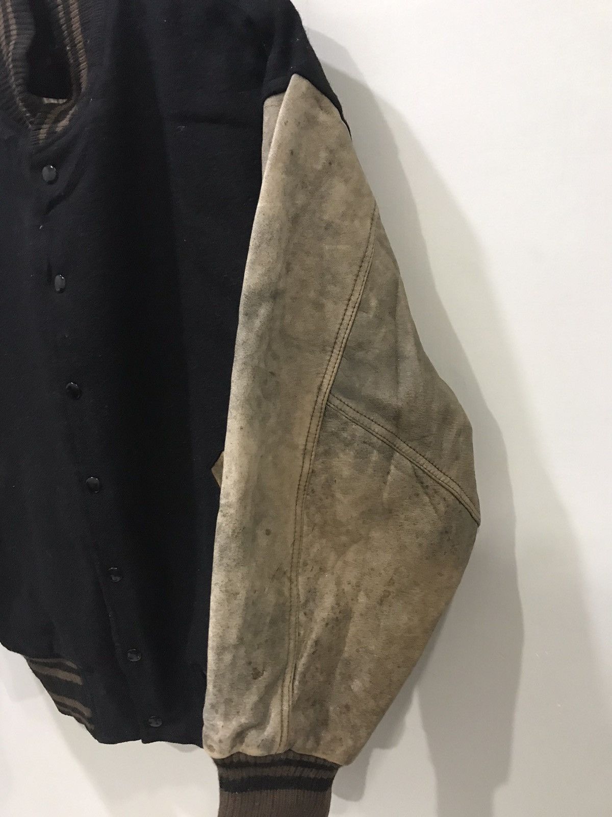 Lancel Vintage Rare LANCEL Leather Sleeve Varsity Jacket Size US L / EU 52-54 / 3 - 3 Thumbnail