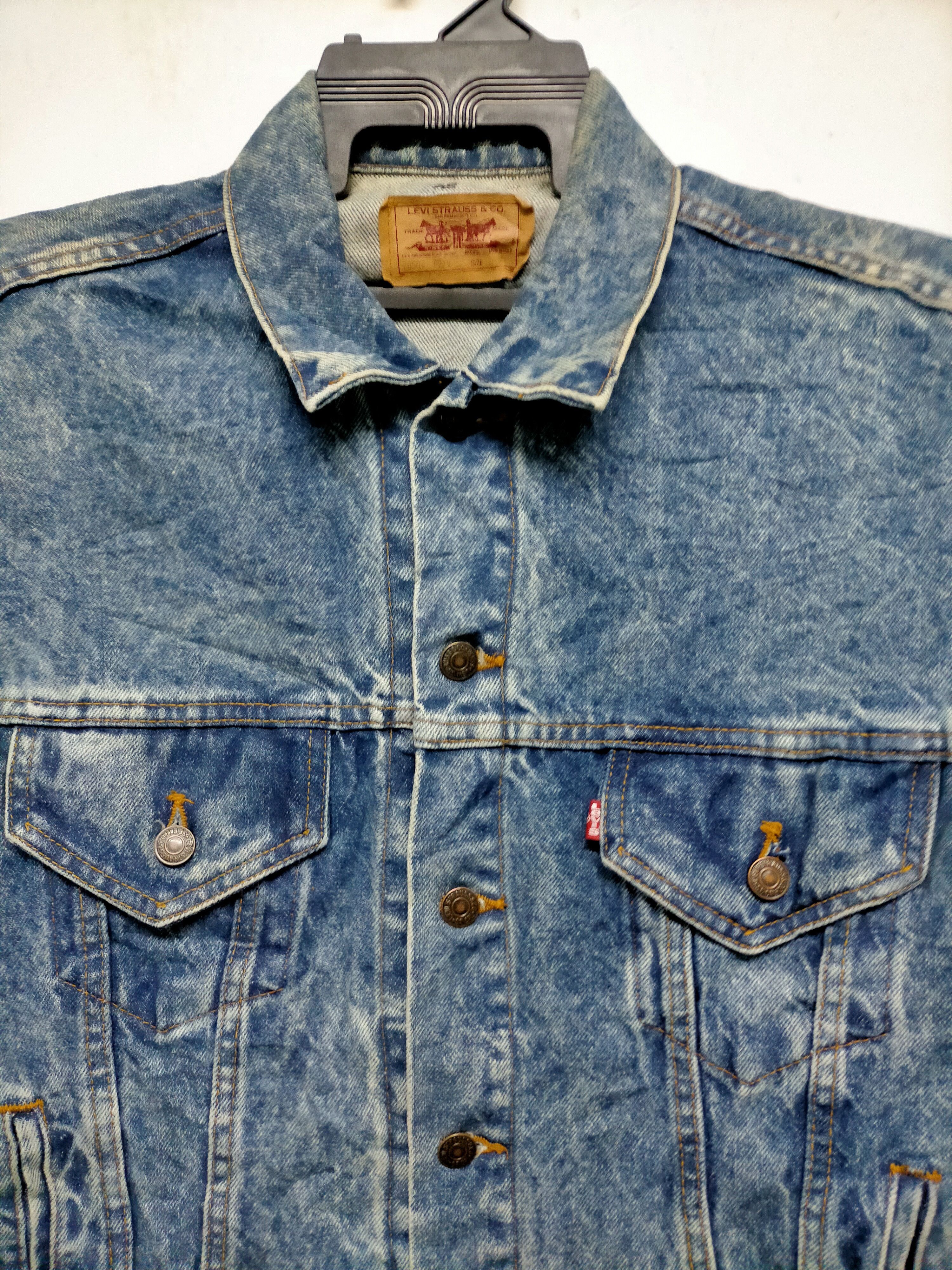 Levi's × Vintage Vintage 80s Levis 507 Acid Wash Trucker Jacket Size US M / EU 48-50 / 2 - 2 Thumbnail